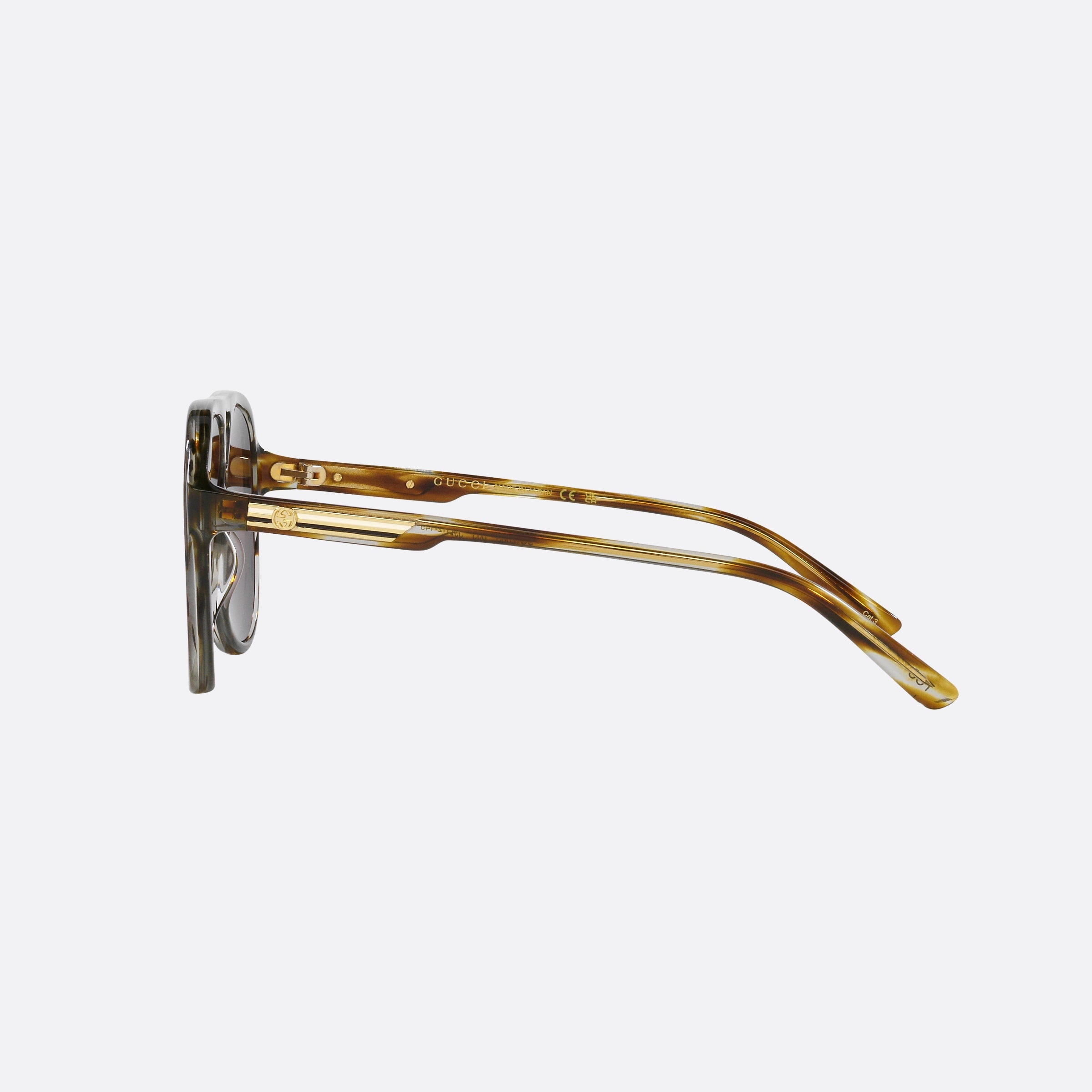 Gucci 59mm Tortoise Rectangle Men Sunglasses - Detail View