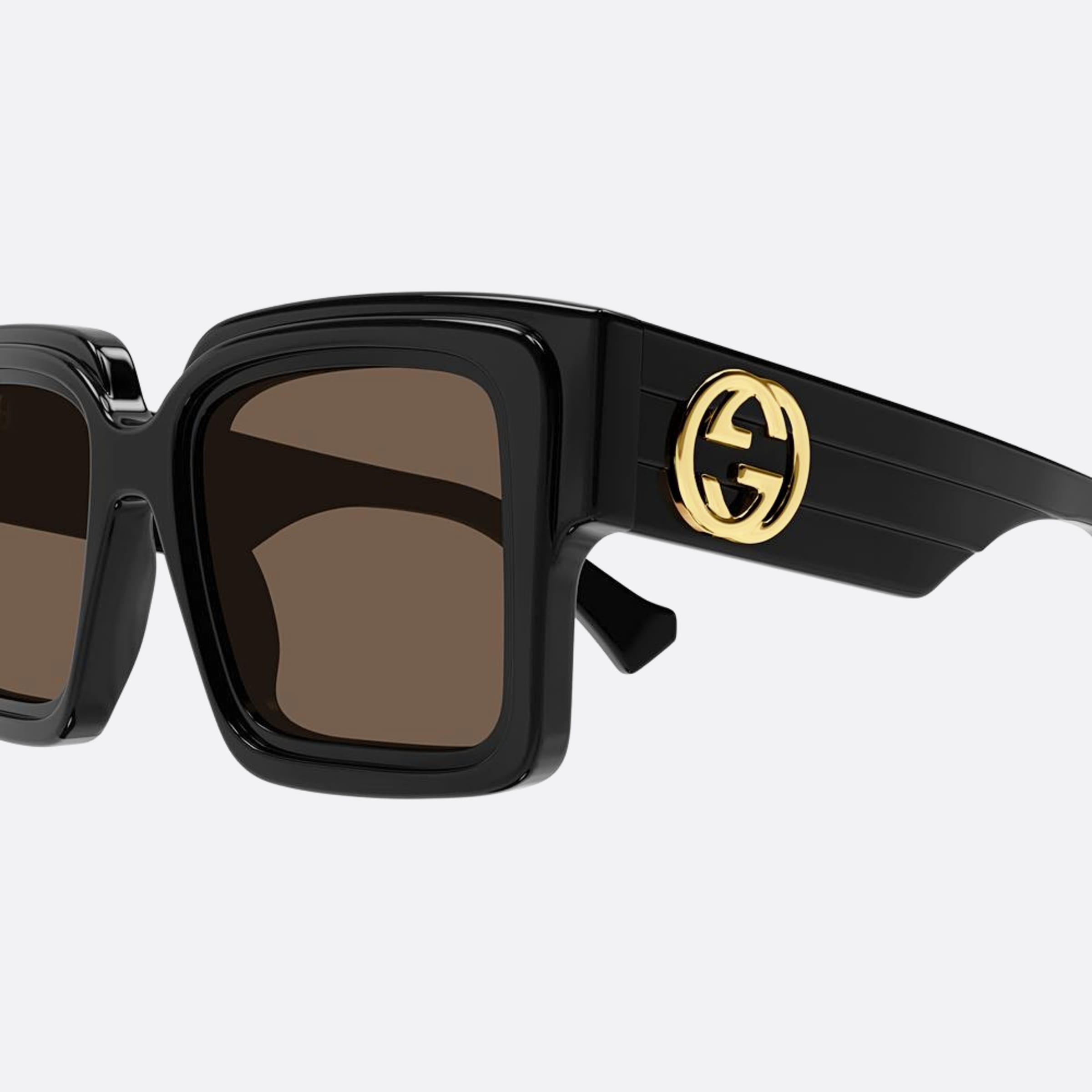 Gucci 51mm Qsa Black Geometric Women Sunglasses - Detail View