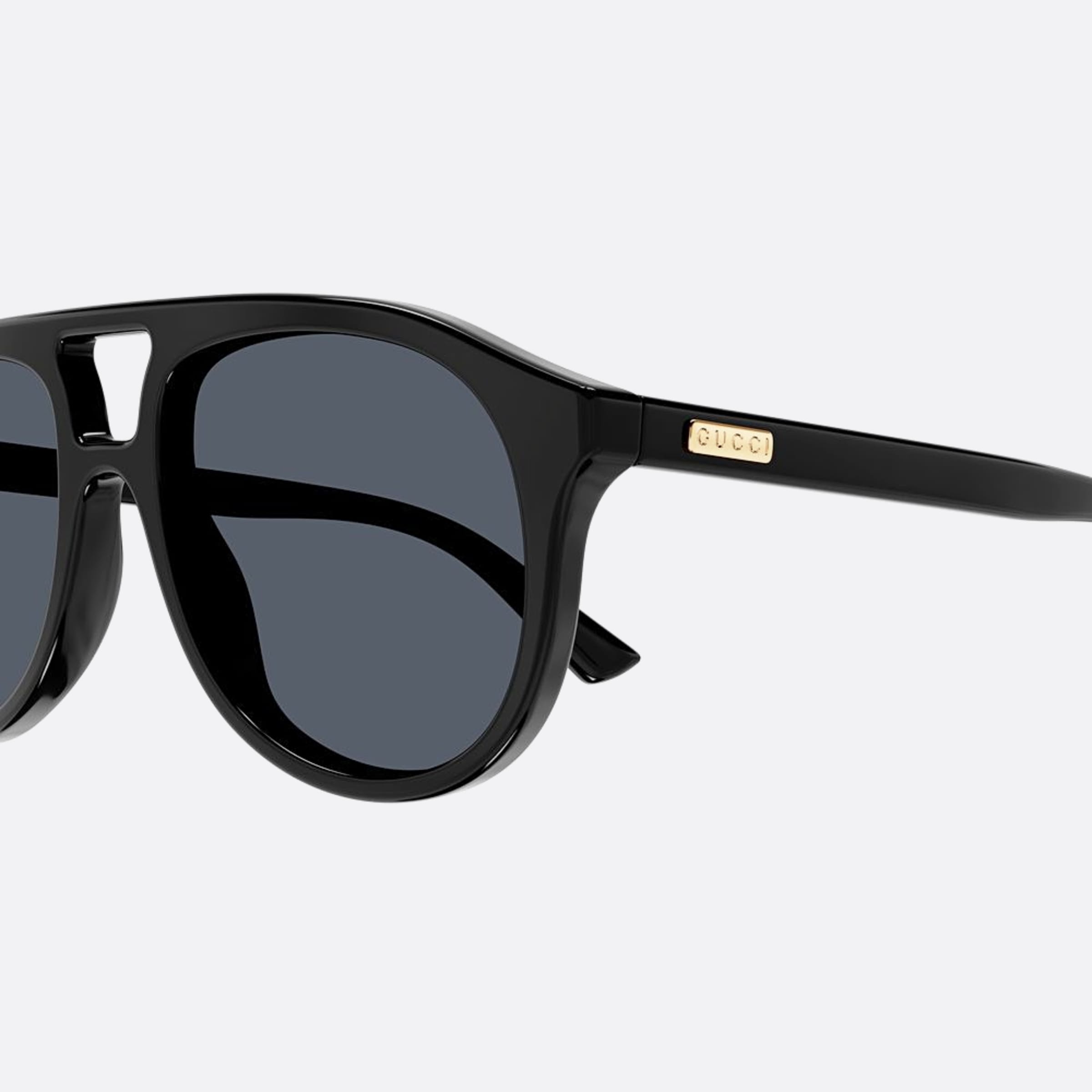 Gucci 54mm Black Pilot Man Sunglasses - Lifestyle Shot