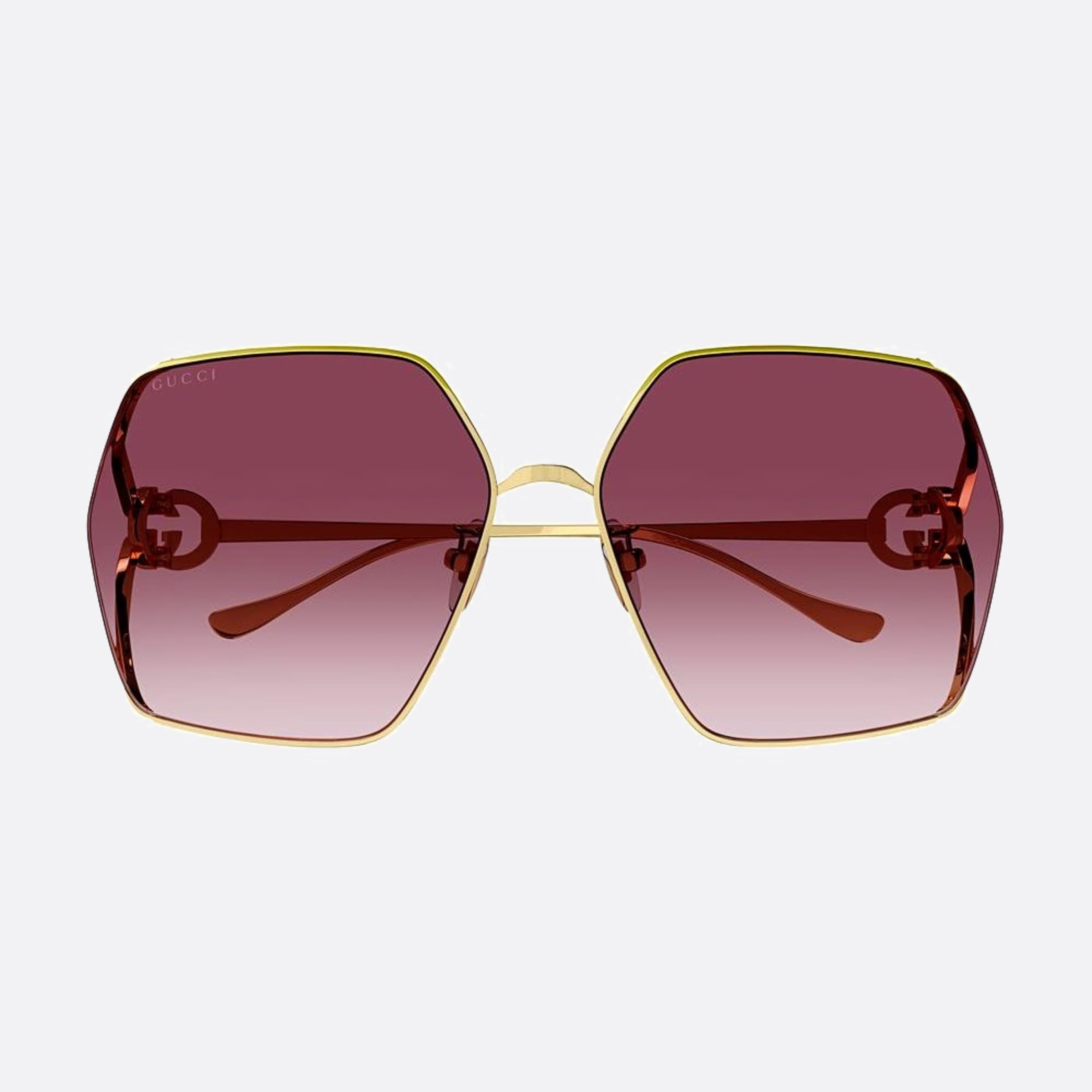 Gucci 64mm Gg1322sa Gold Squared Woman Sunglasses - Detail View