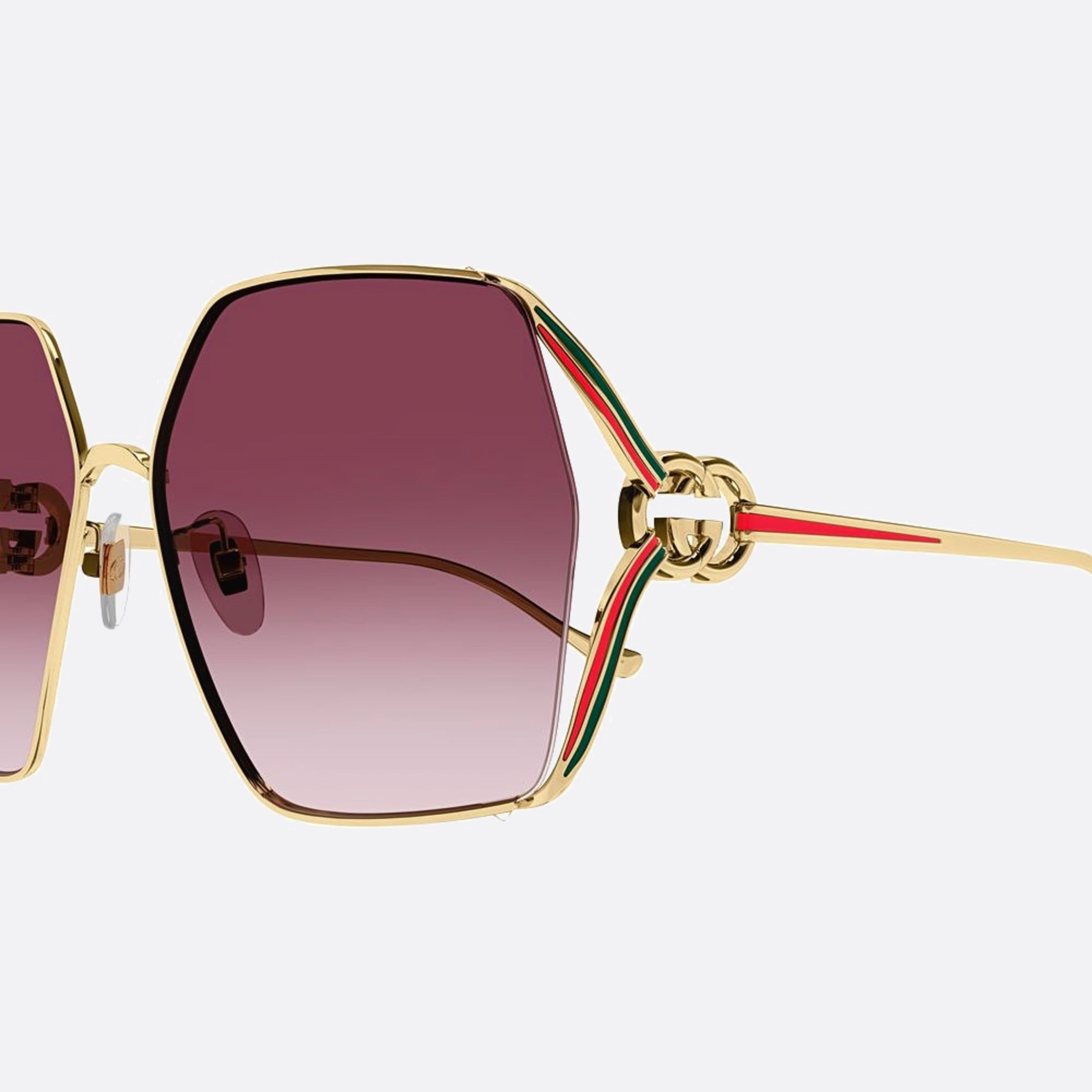 Gucci 64mm Gg1322sa Gold Squared Woman Sunglasses - Lifestyle Shot