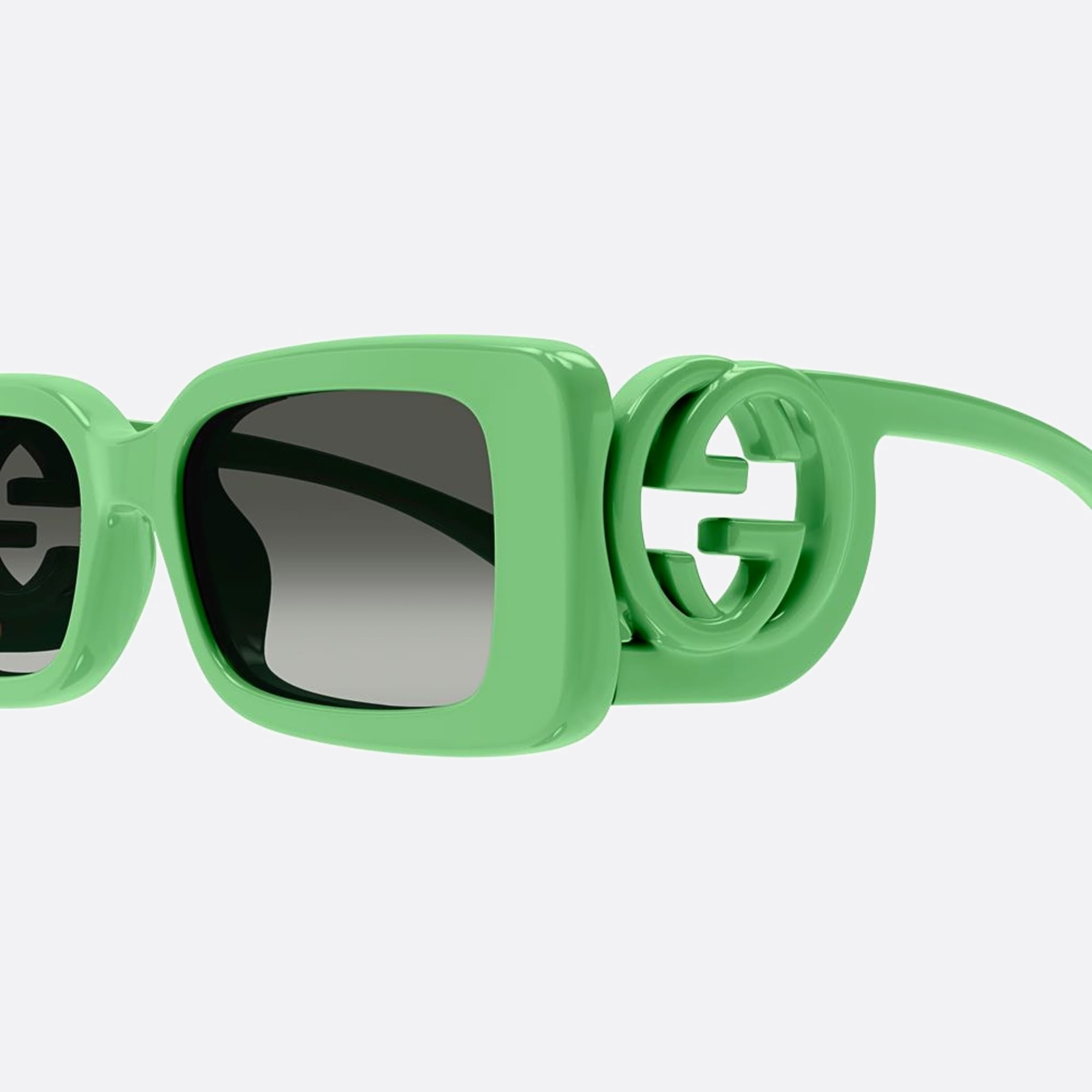 Gucci 54mm Gbn Green Rectangle Women Sunglasses - Detail View