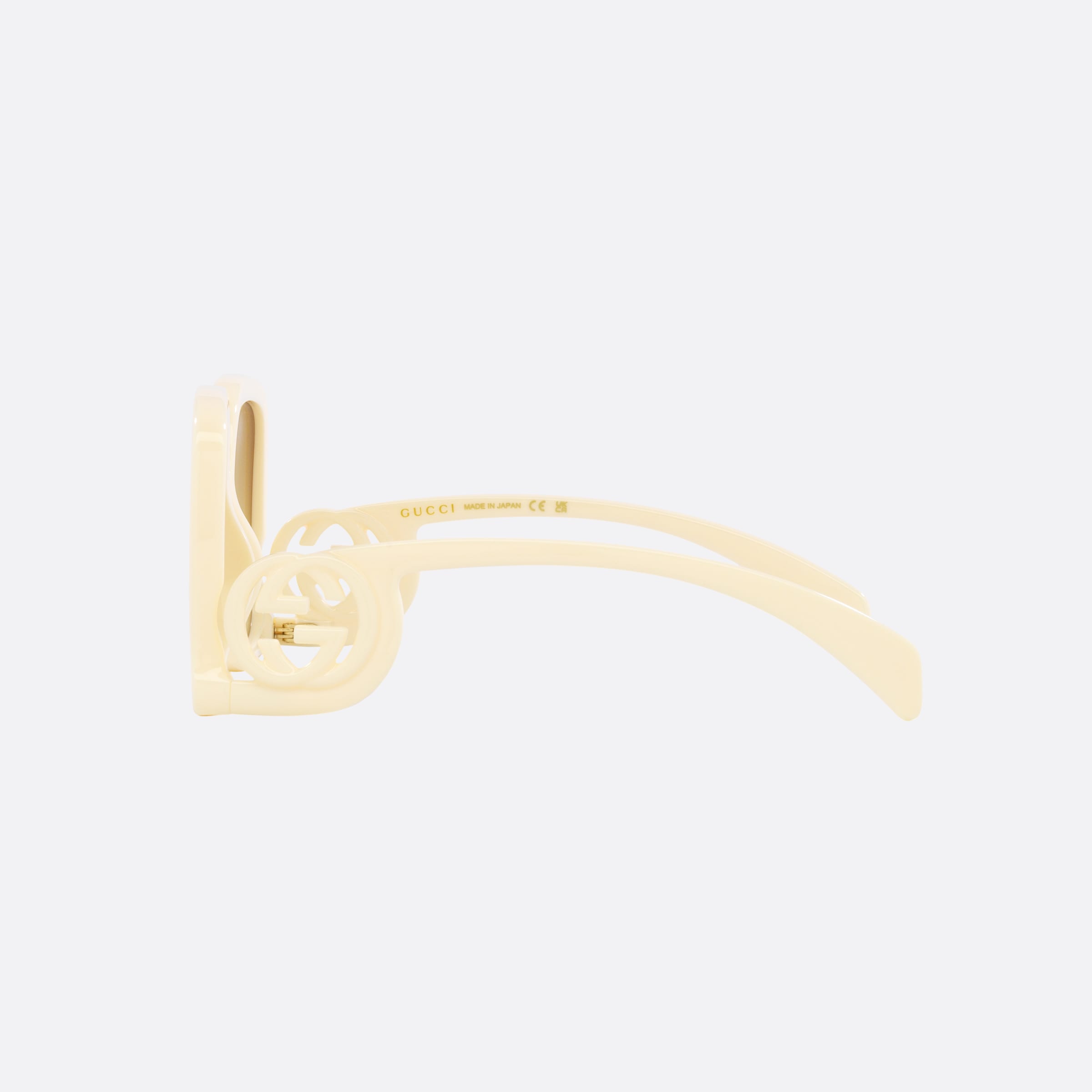 Gucci 58mm Dgb Beige Rectangle Woman Sunglasses - Detail View