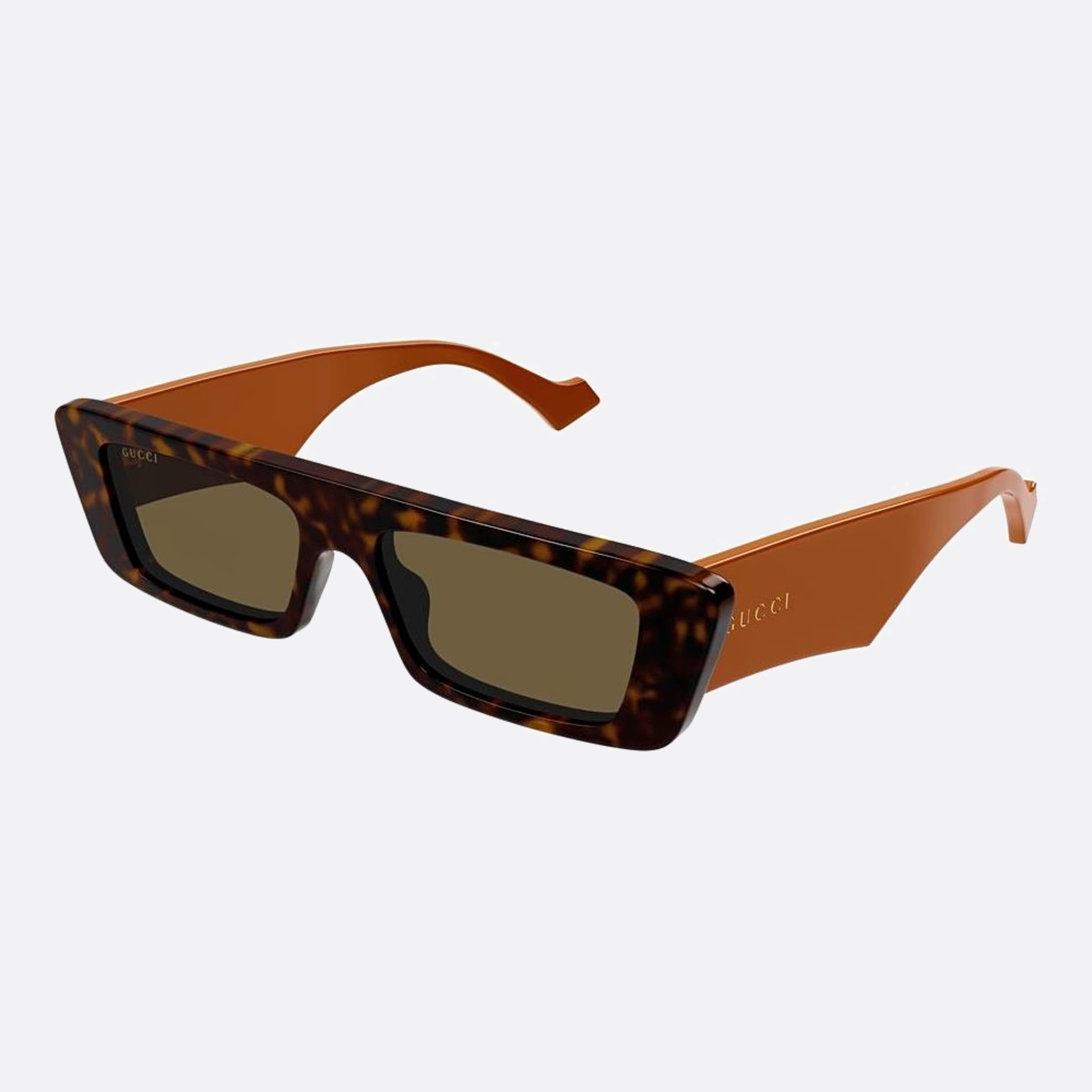 Gucci 54mm Havana Squared Men Sunglasses - Side View
