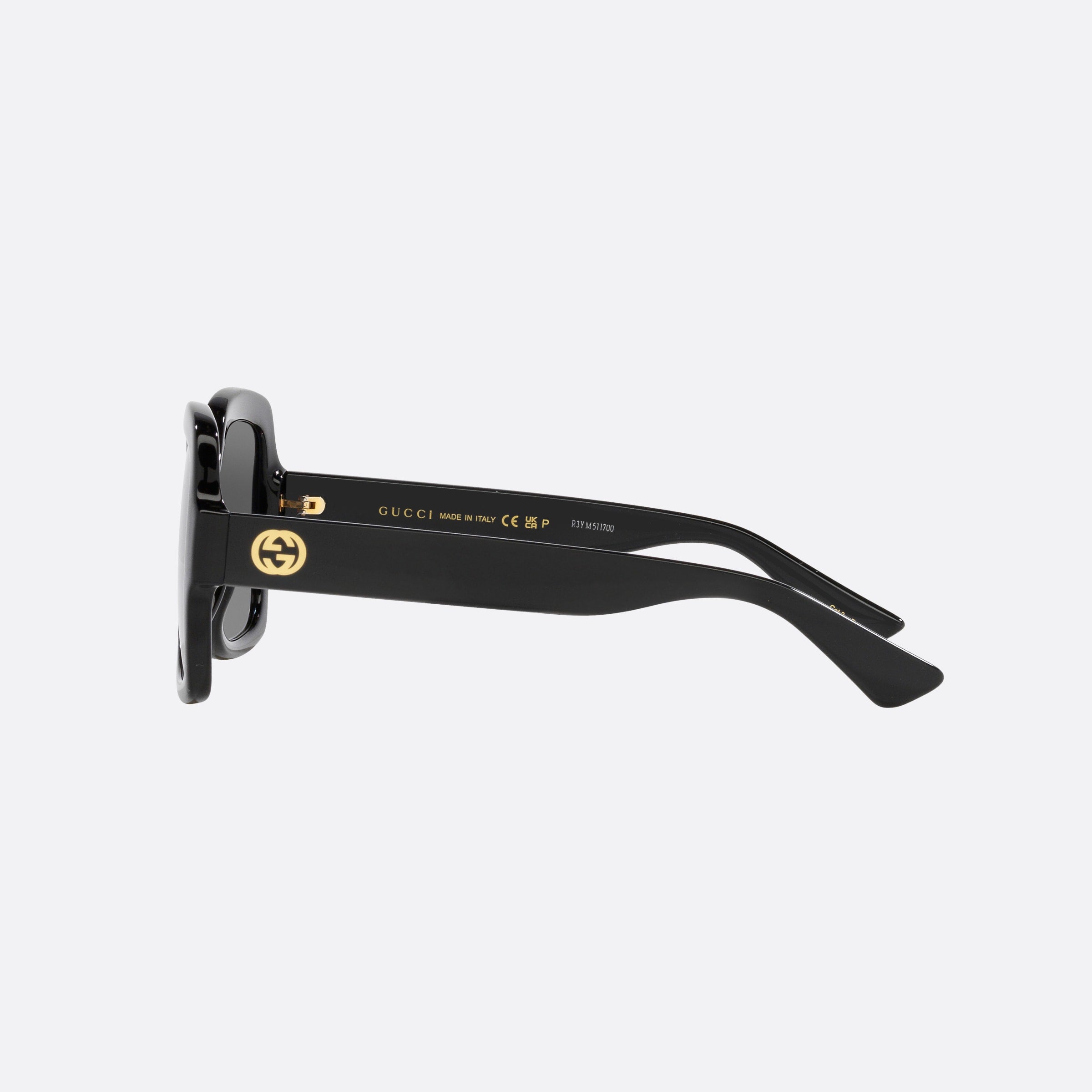 Gucci 54mm Black Rectangle Polarized Woman Sunglasses - Detail View