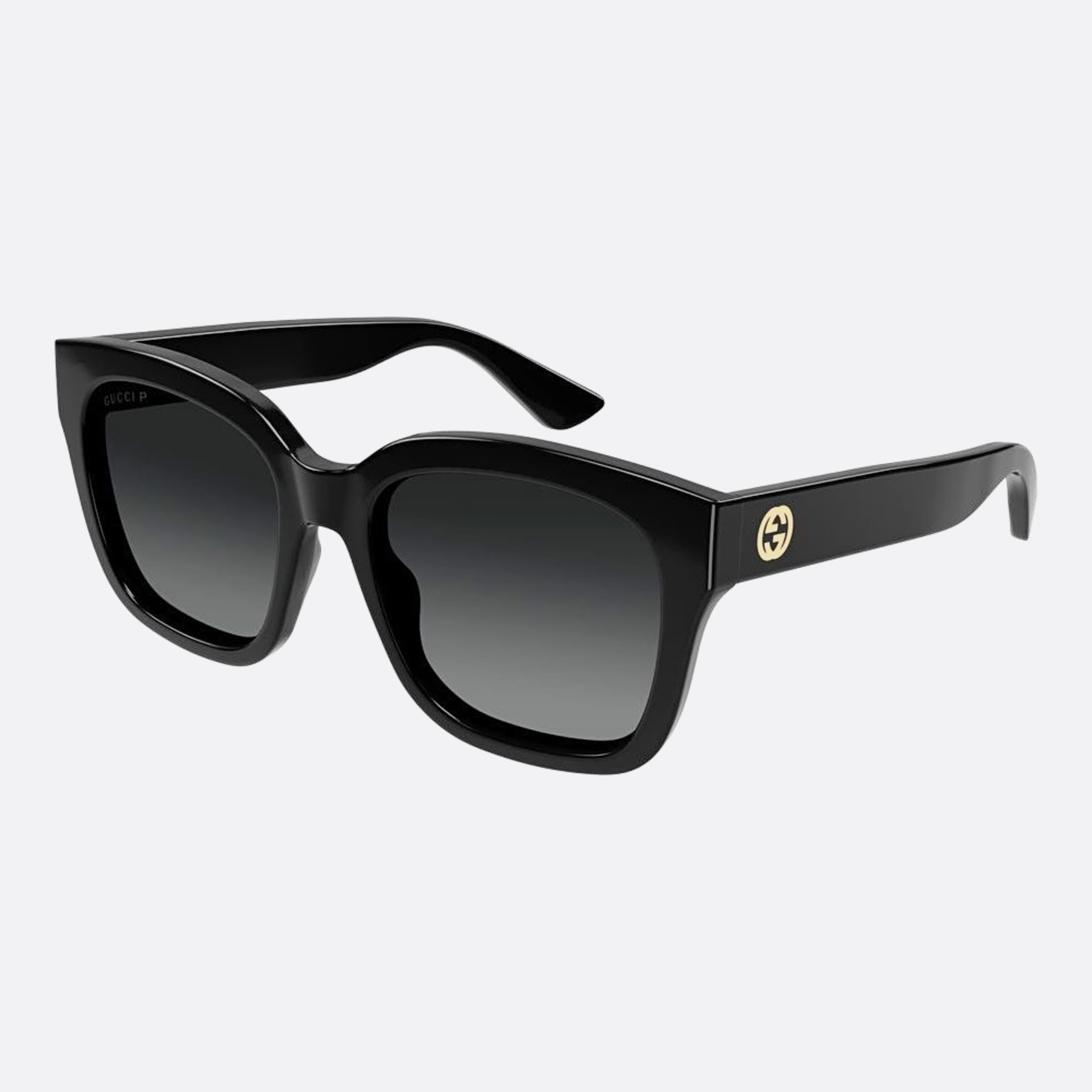 Gucci 54mm Black Visor Polarized Woman Sunglasses - Side View