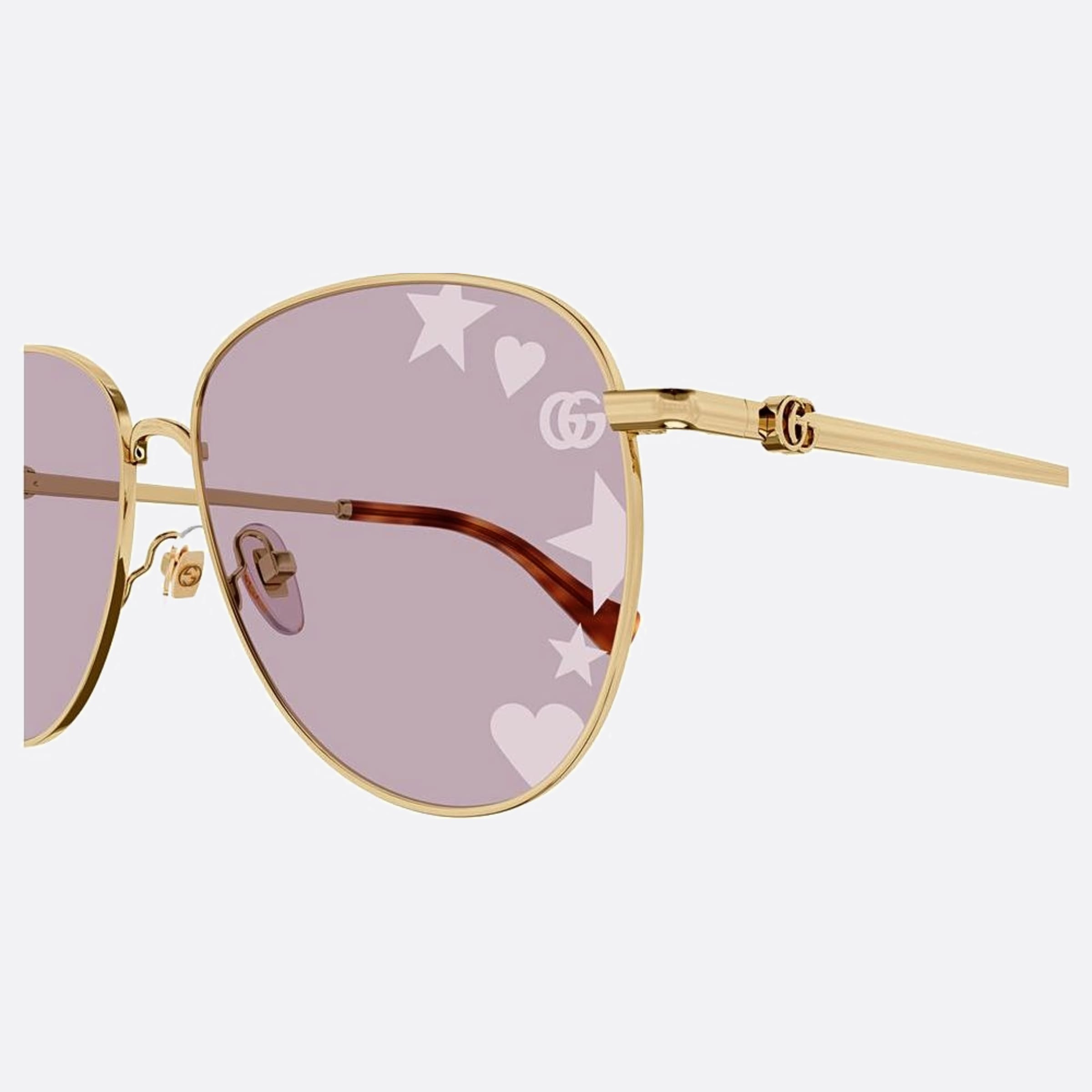 Gucci 60mm Gold Pilot Photochromic Women Sunglasses - Additional Angle