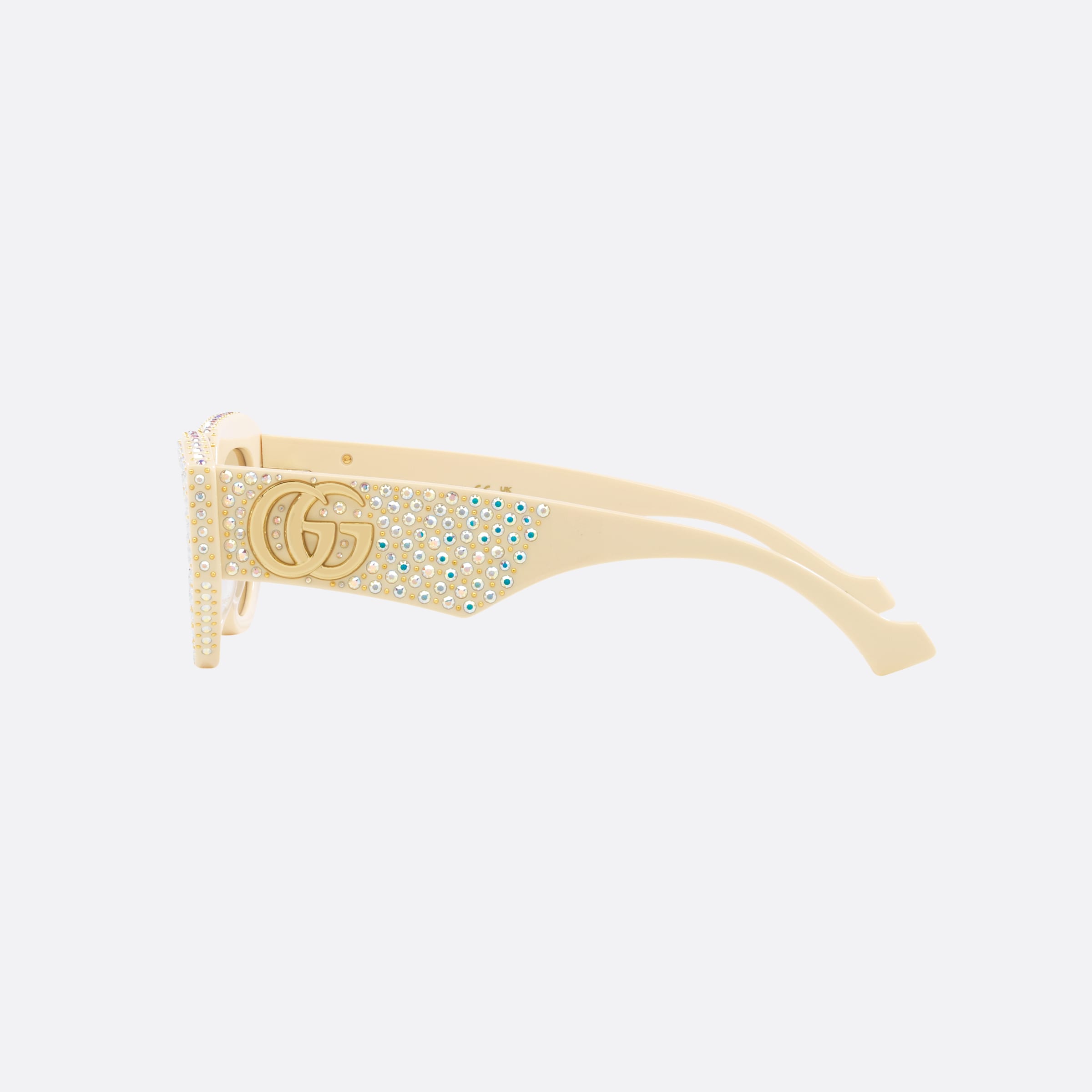 Gucci 51mm Beige Rectangle Women Sunglasses - Detail View