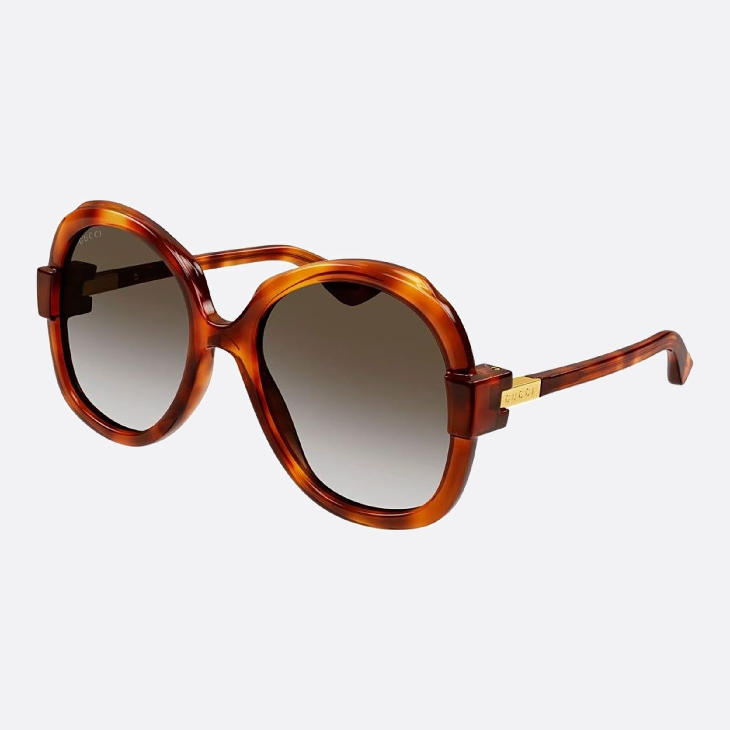 Gucci 57mm Havana Butterfly Women Sunglasses - Side View