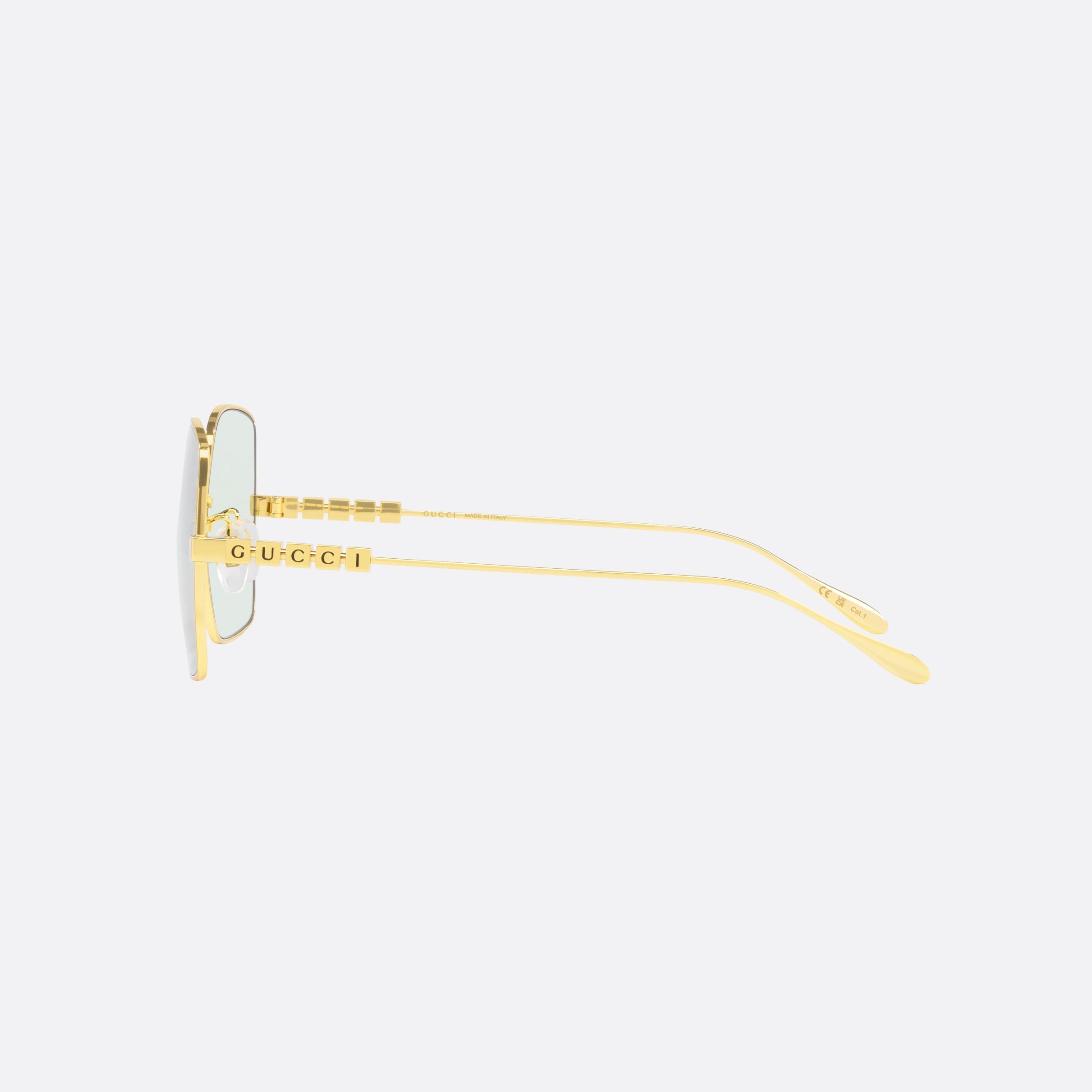 Gucci 57mm Gold Square Woman Sunglasses - Detail View