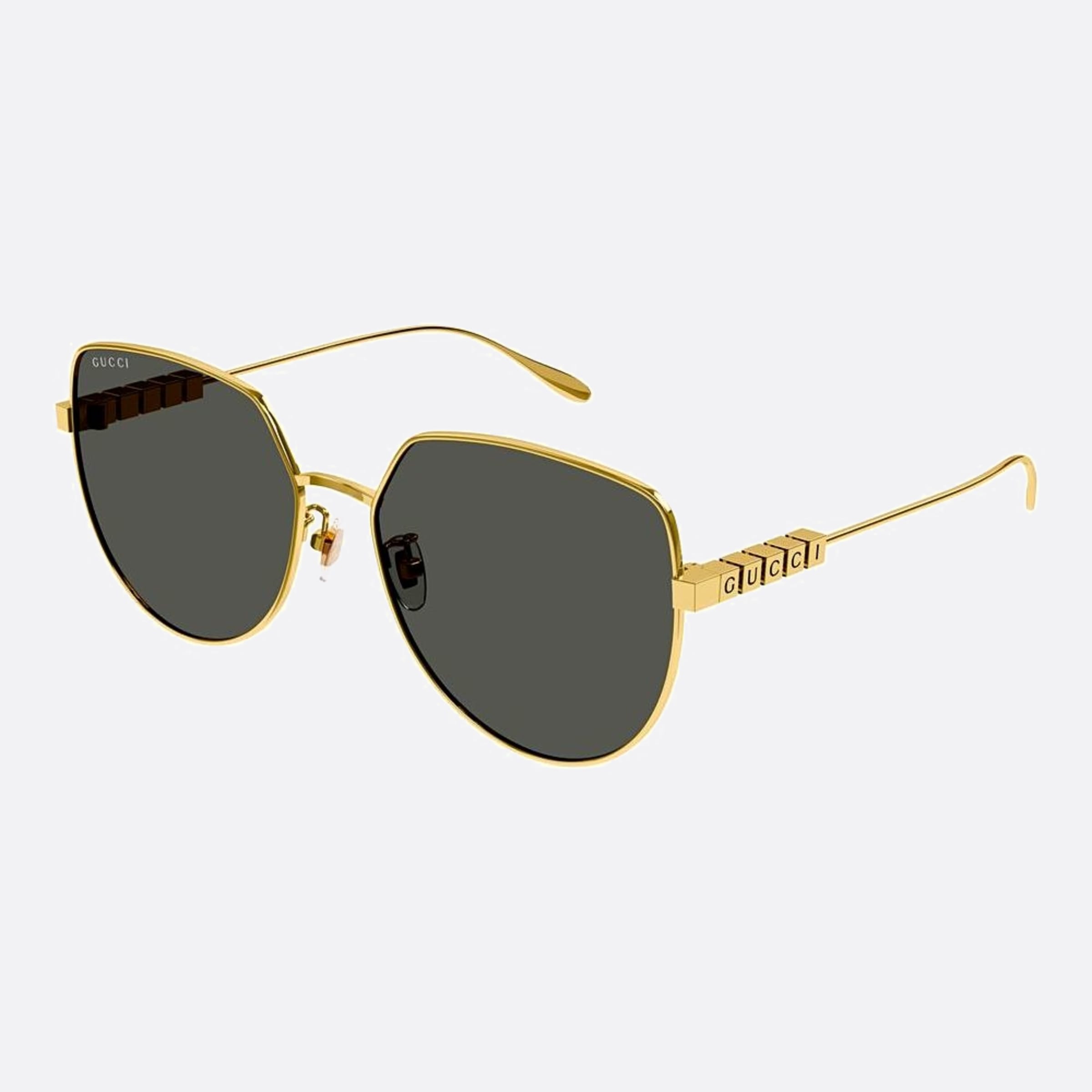 Gucci 58mm Gg1435sa Gold Geometric Woman Sunglasses - Side View