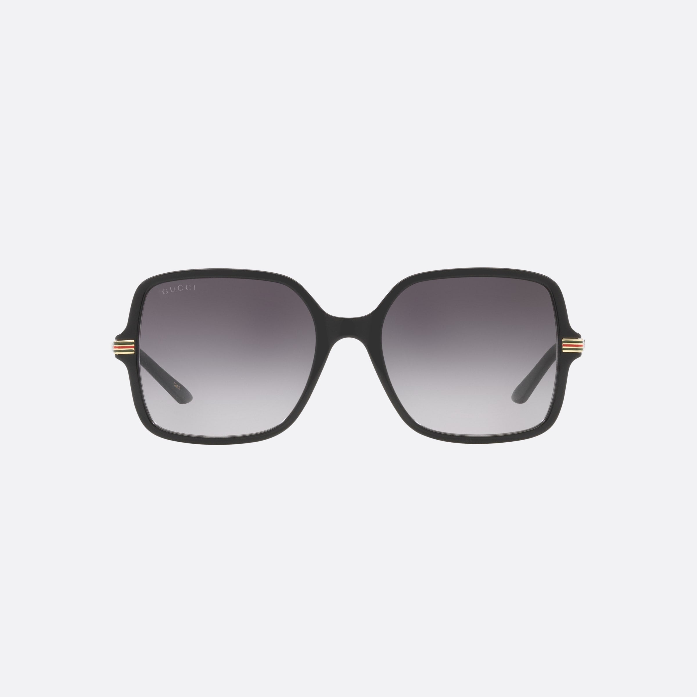 Gucci 55mm Black Square Woman Sunglasses - Side View
