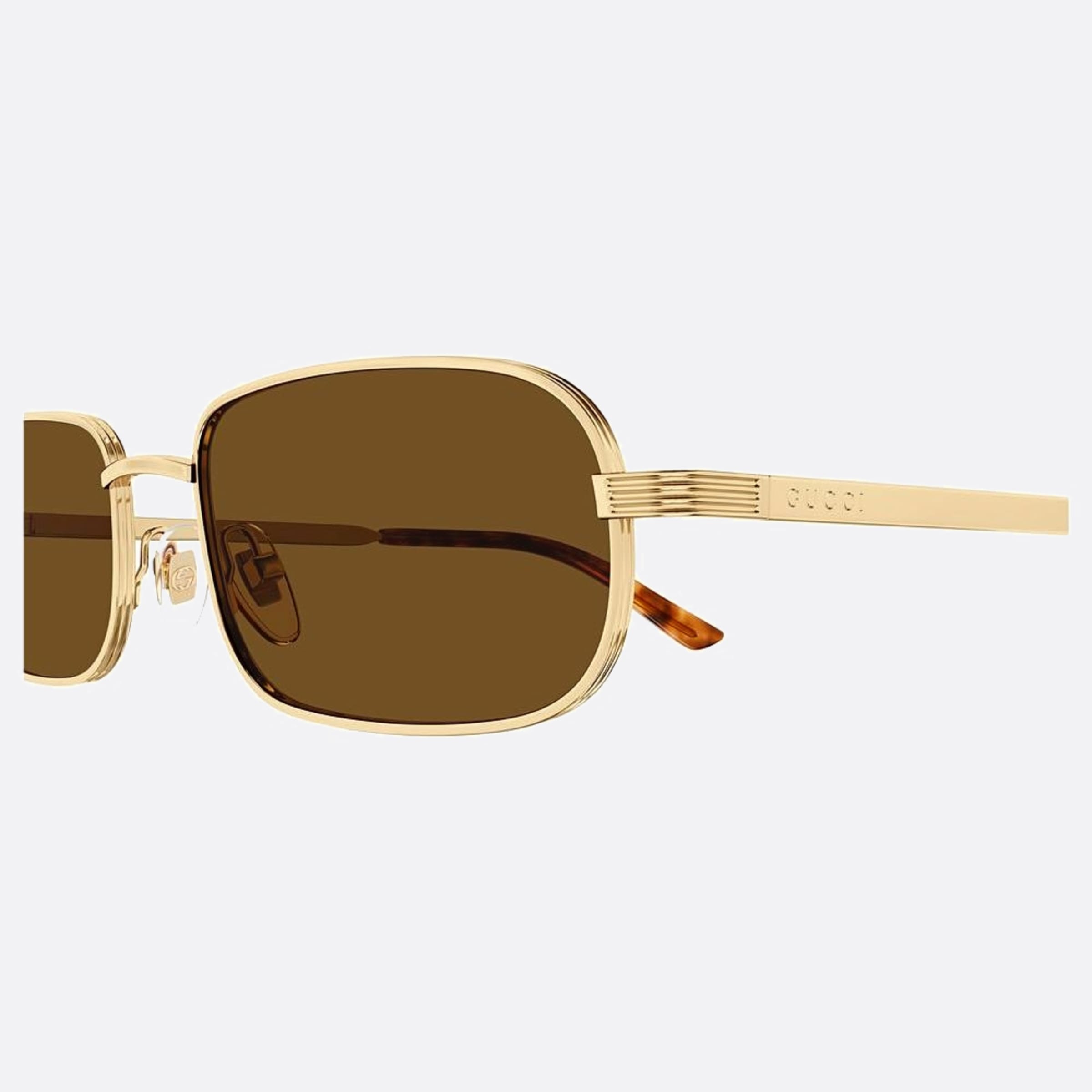 Gucci 57mm Havana Squared Man Sunglasses - Detail View