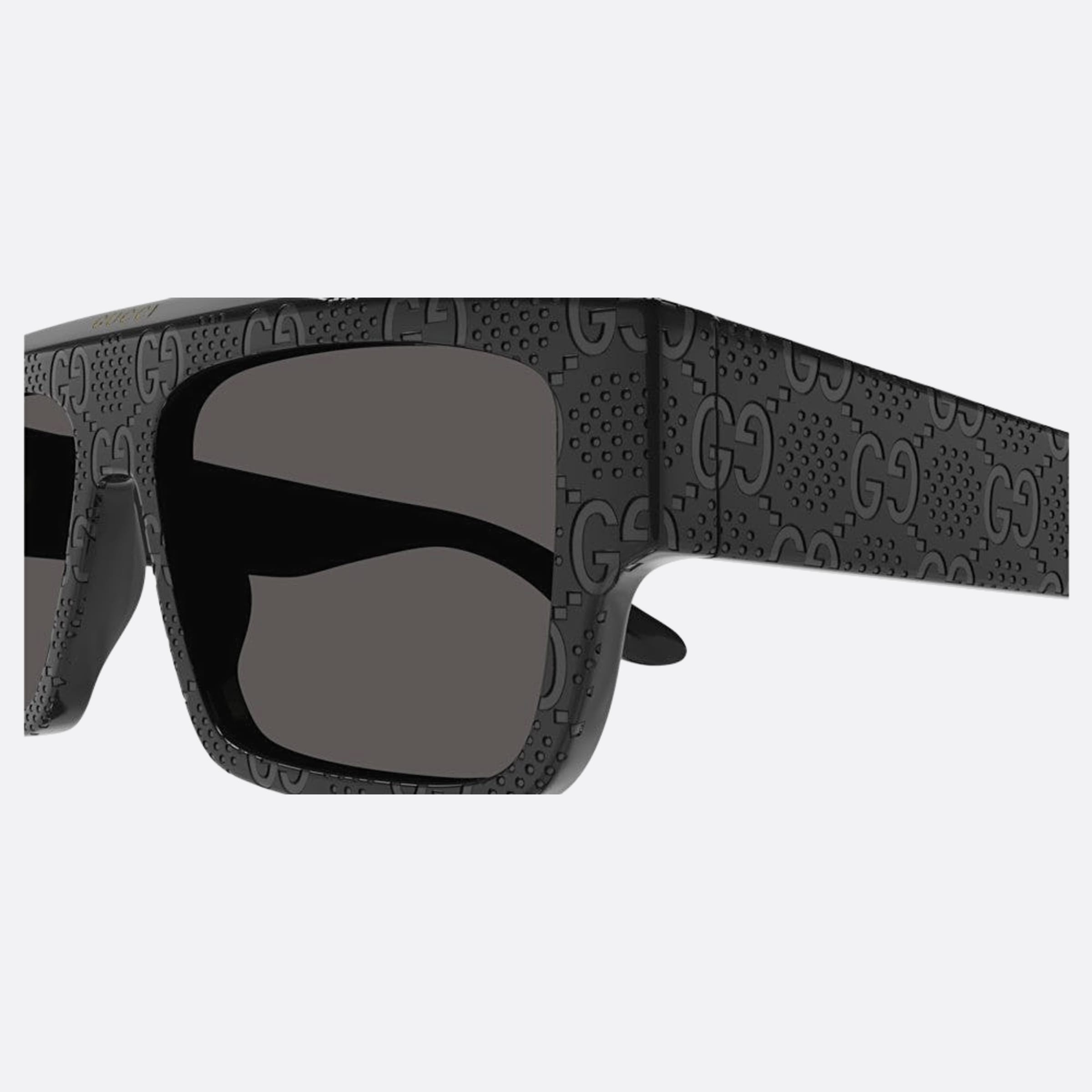 Gucci 56mm Black Squared Man Sunglasses - Detail View