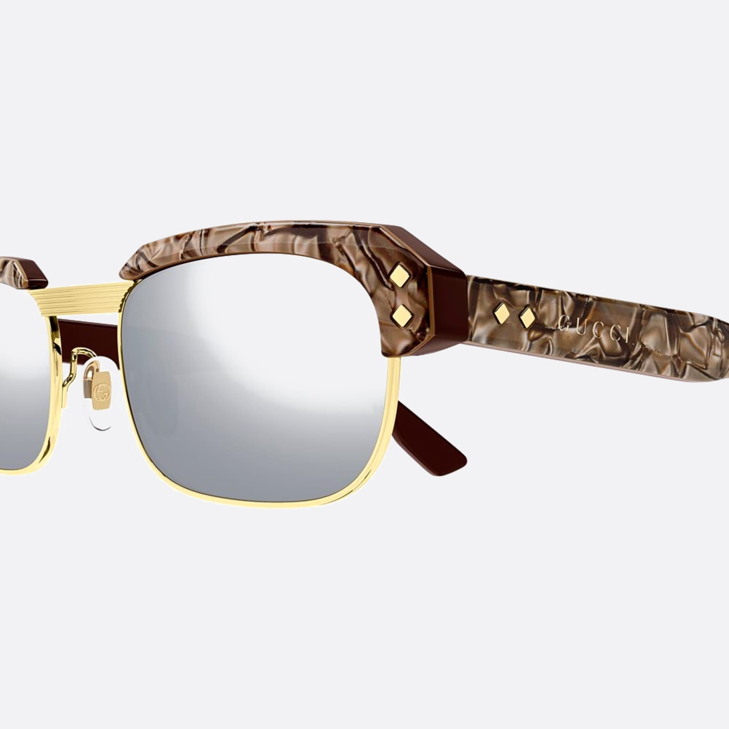 Gucci 52mm Fashion Show Sdc Brown Pilot Men Sunglasses - Detail View