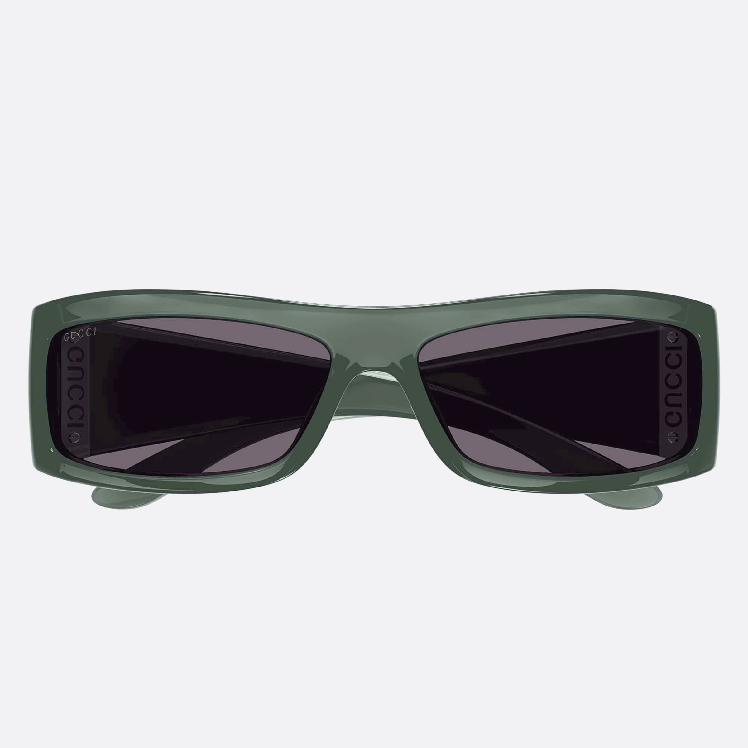 Gucci 64mm Green Squared Man Sunglasses - Detail View