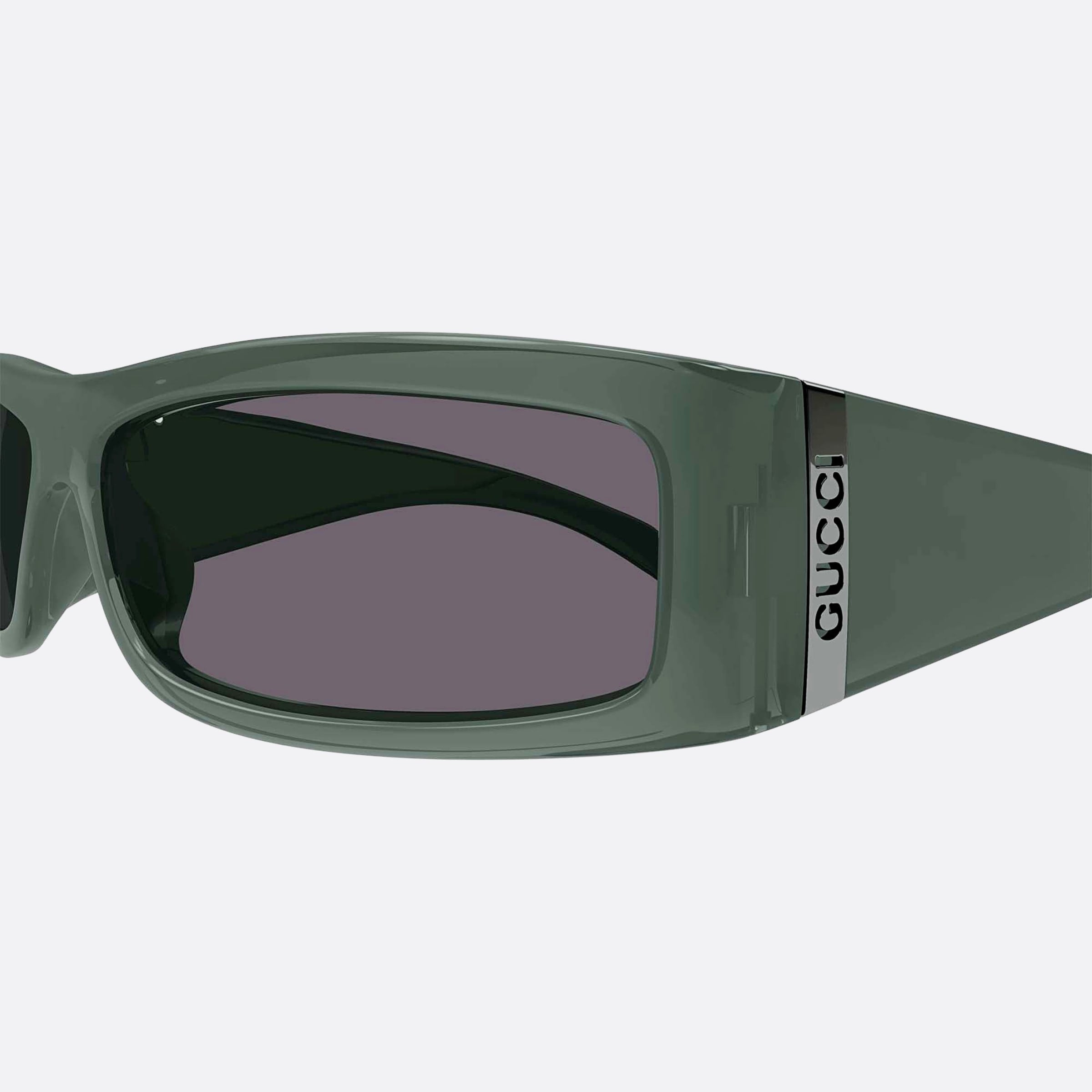 Gucci 64mm Green Squared Man Sunglasses - Lifestyle Shot