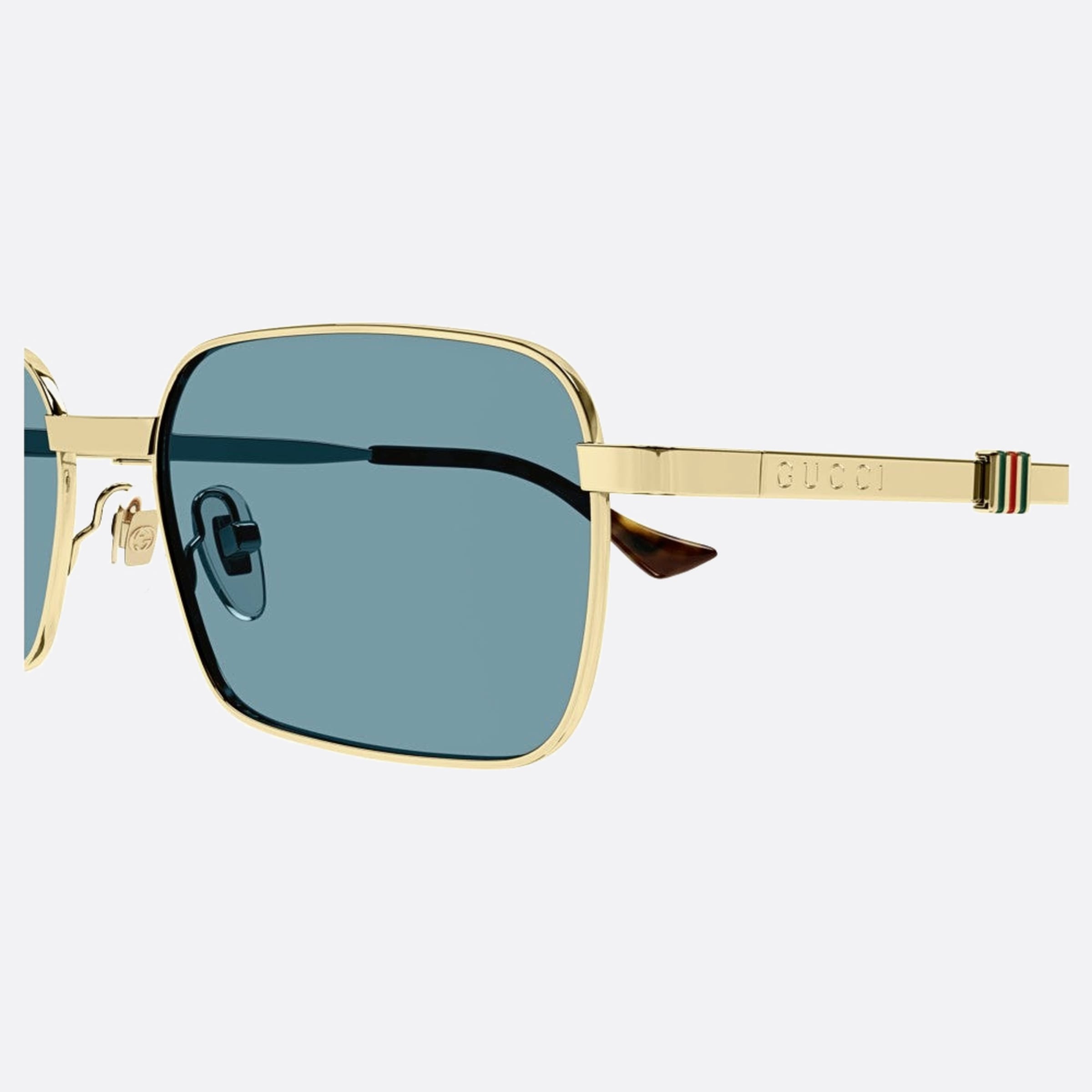 Gucci 56mm Gold Squared Man Sunglasses - Detail View