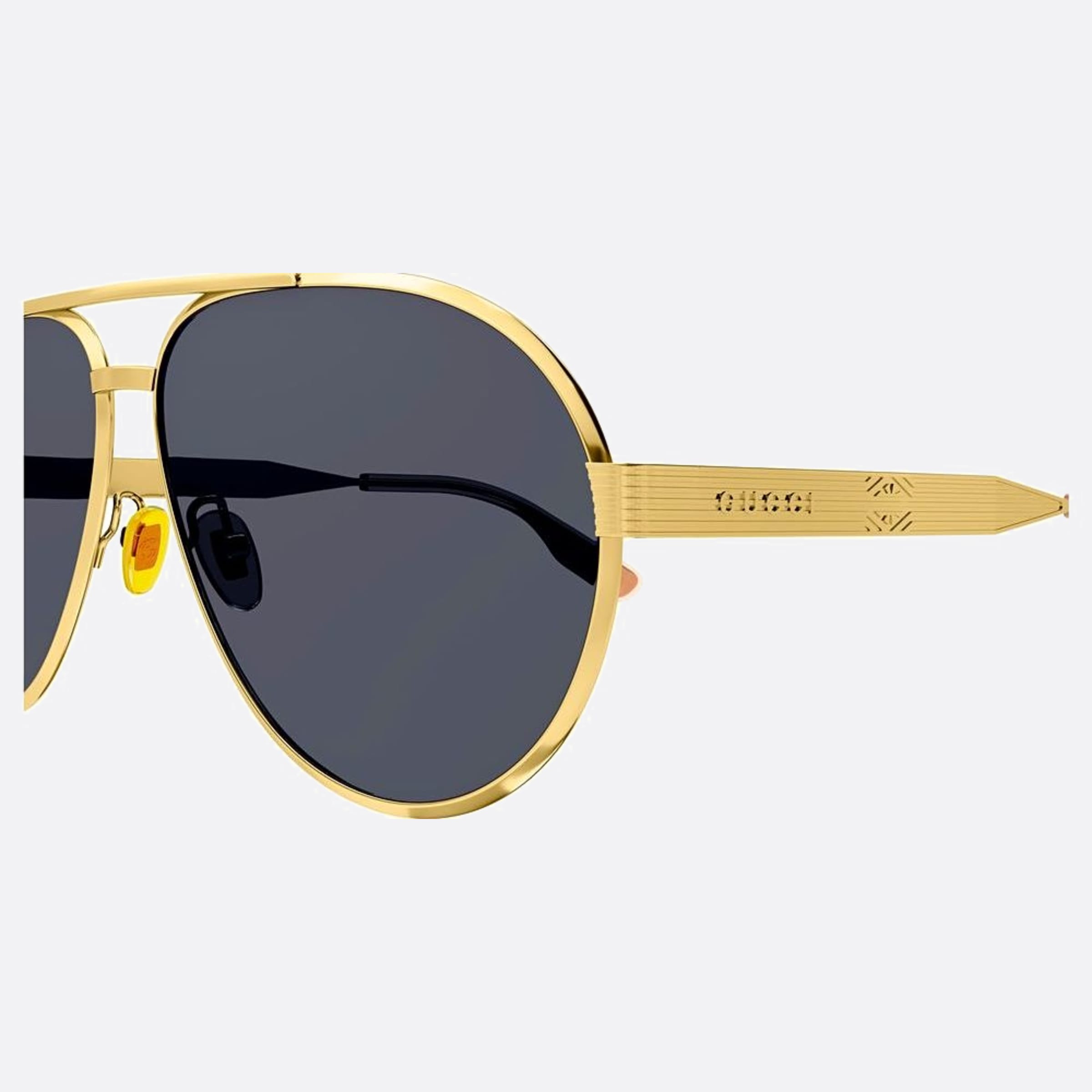 Gucci 64mm Gold Pilot Man Sunglasses - Lifestyle Shot