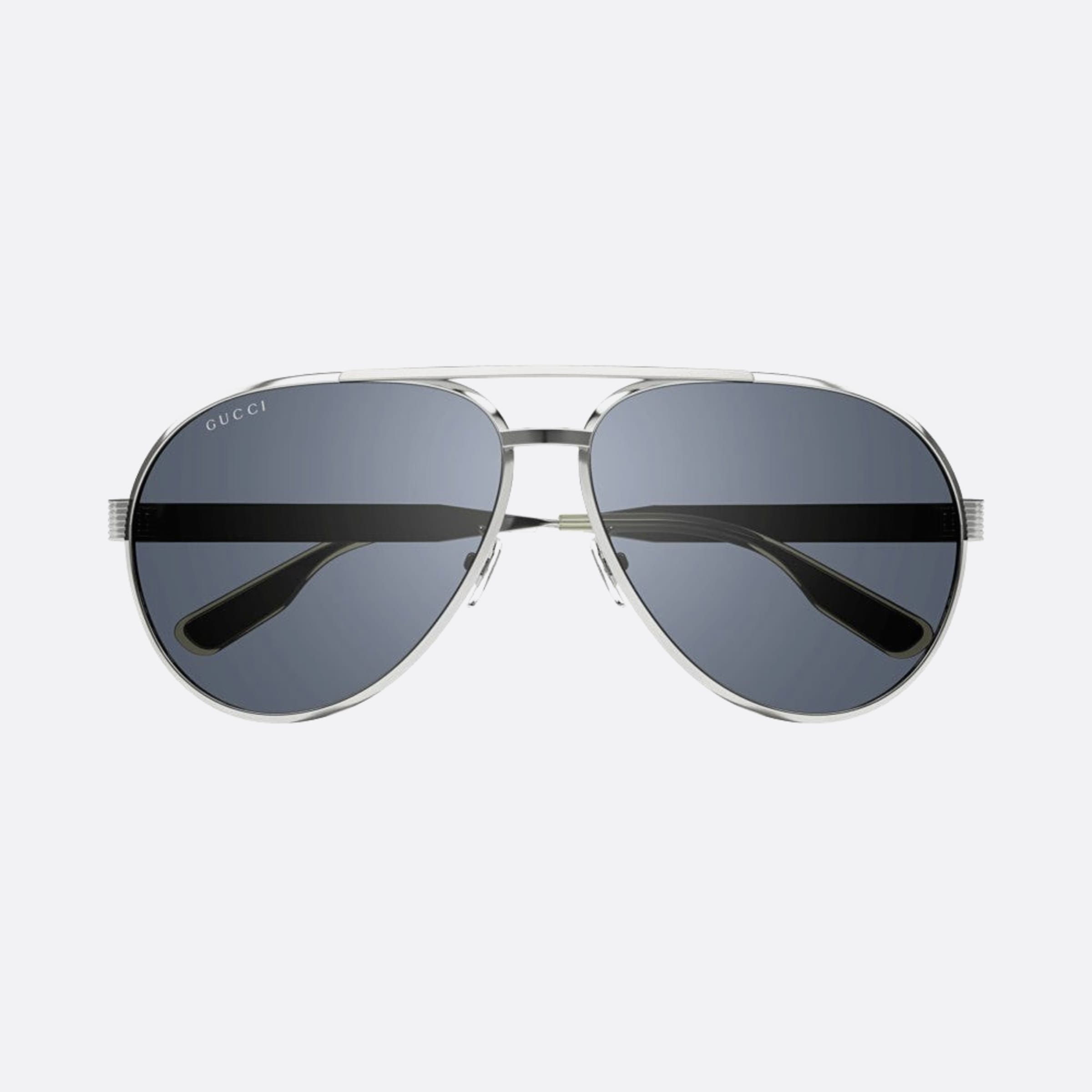 Gucci 64mm Sis Silver Pilot Man Sunglasses - Lifestyle Shot