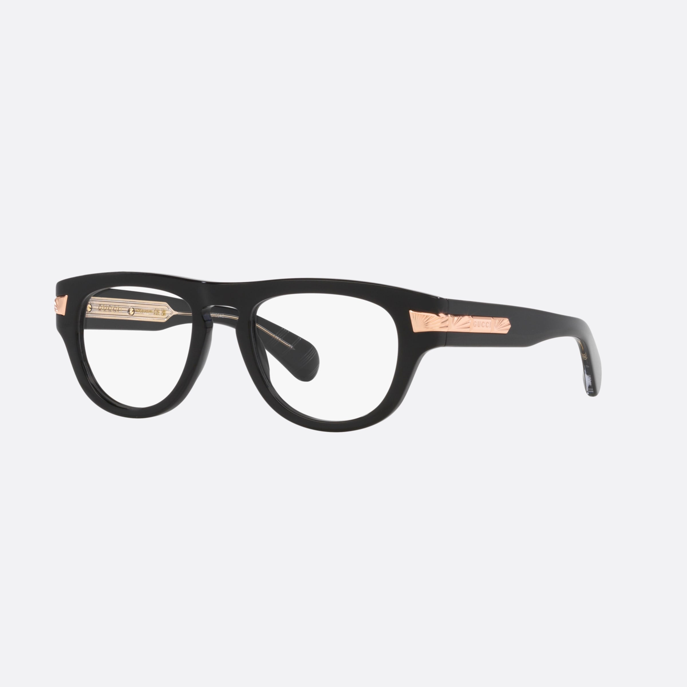 Gucci 51mm Black Oval Man Eyeglasses - Main View
