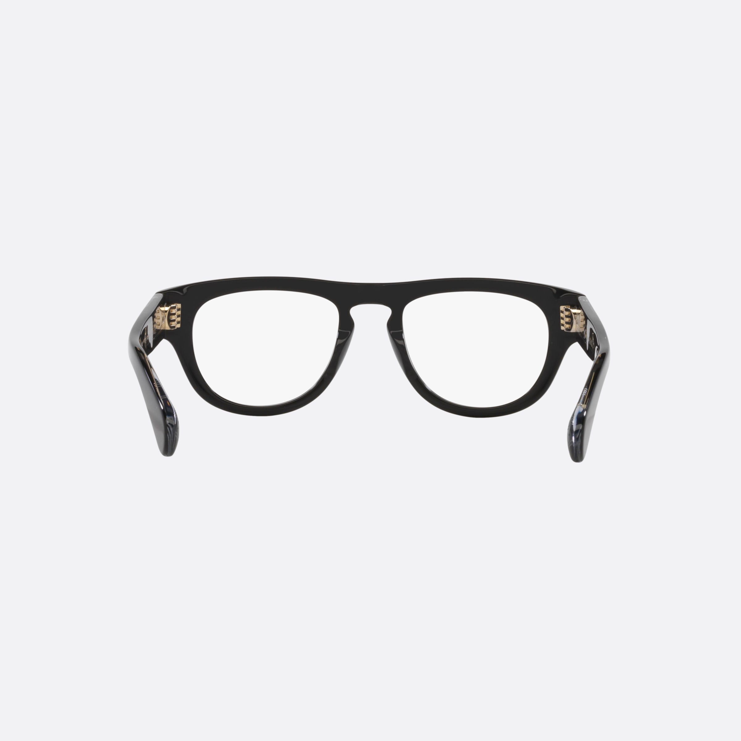 Gucci 51mm Black Oval Man Eyeglasses - Side View