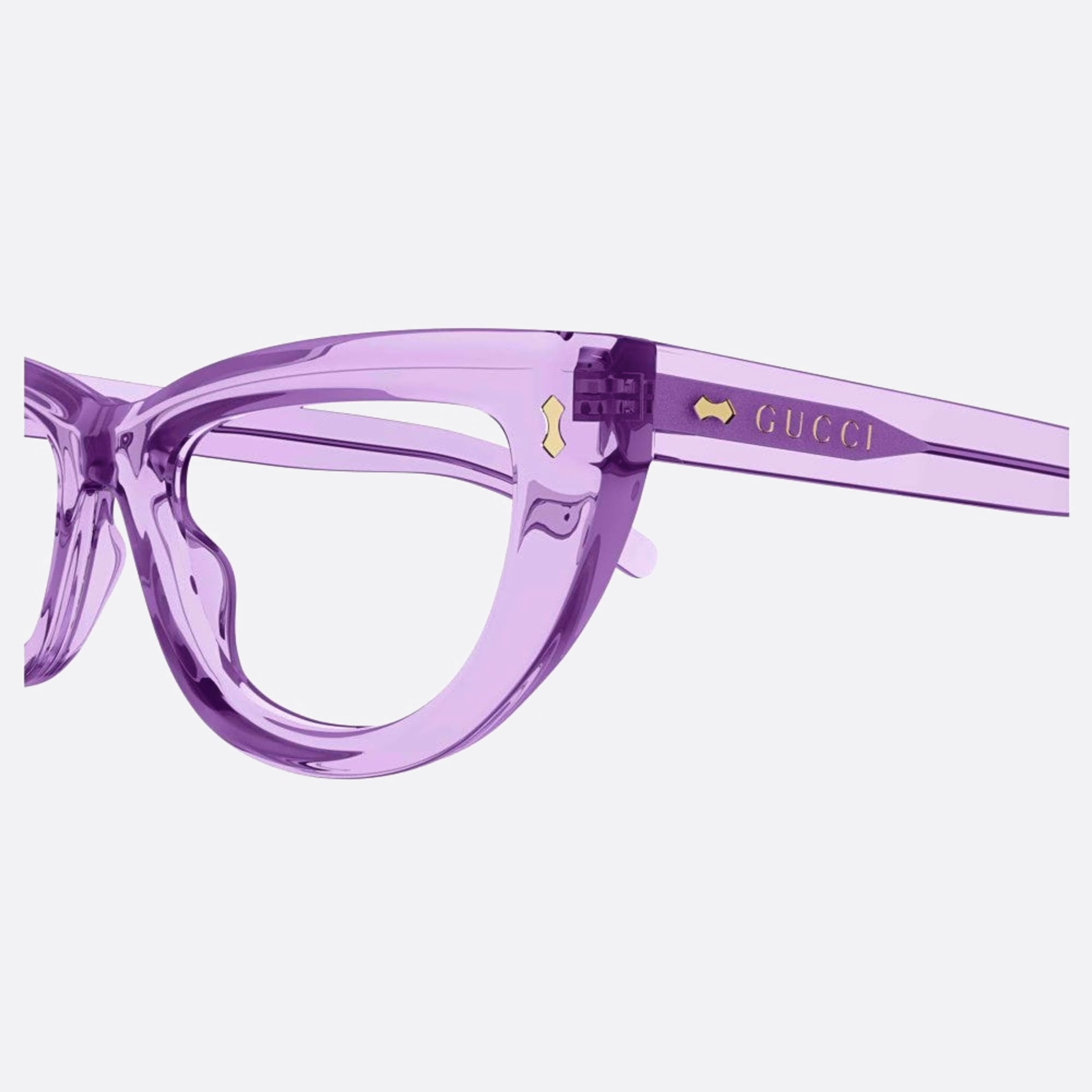 Gucci 51mm Violet Cat Eye Woman Eyeglasses - Detail View