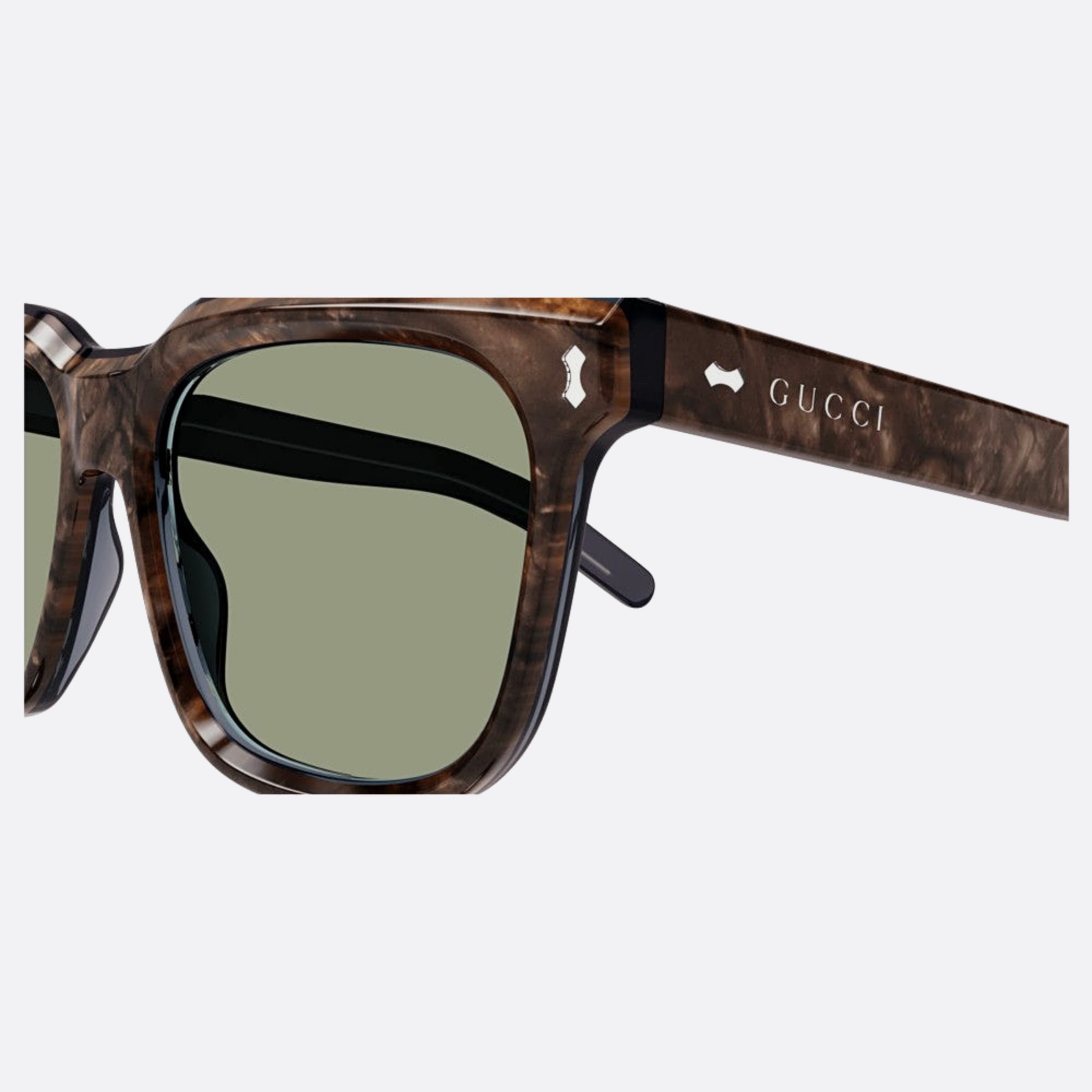 Gucci 53mm Havana Squared Man Sunglasses - Detail View