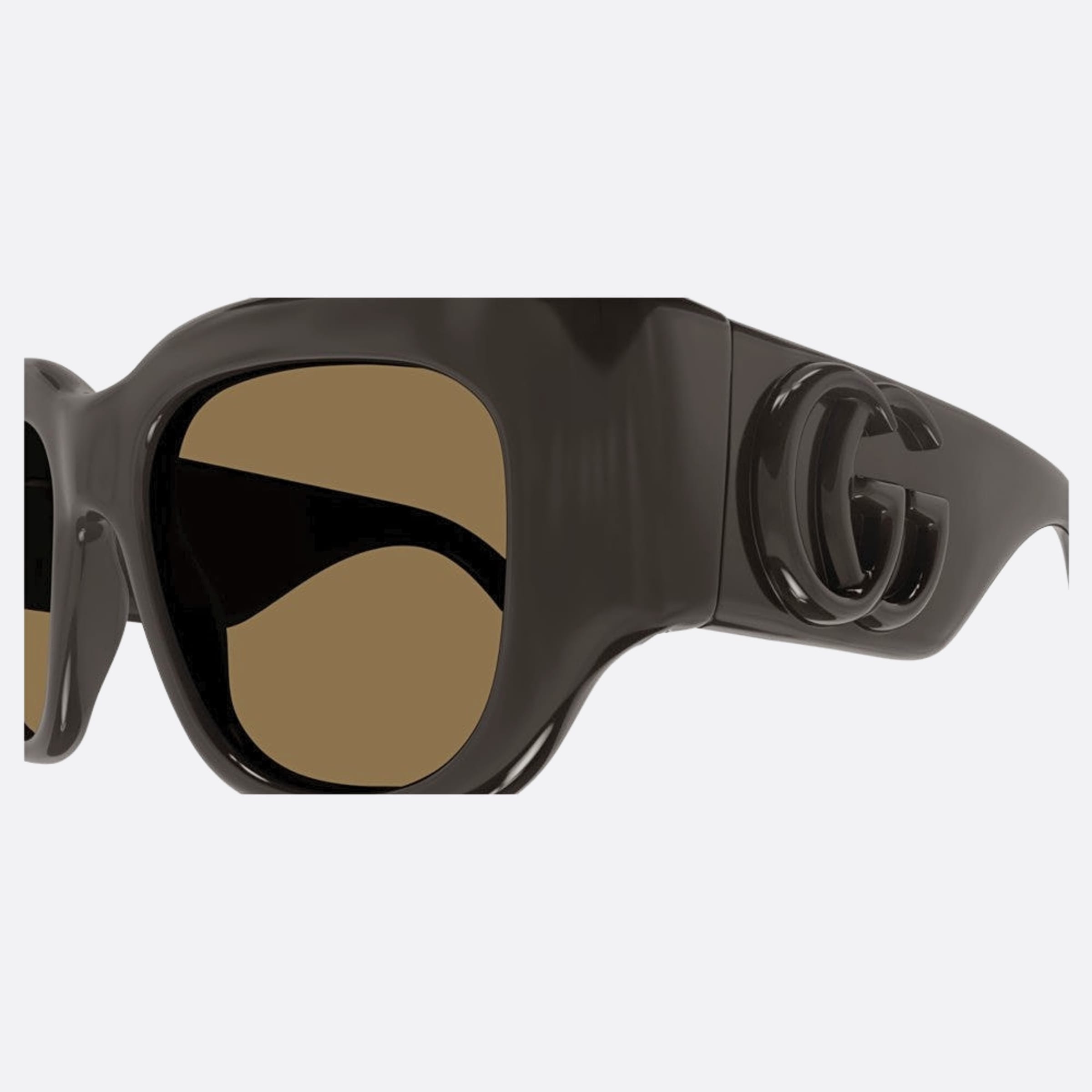 Gucci 53mm Brr Brown Oversize Woman Sunglasses - Detail View