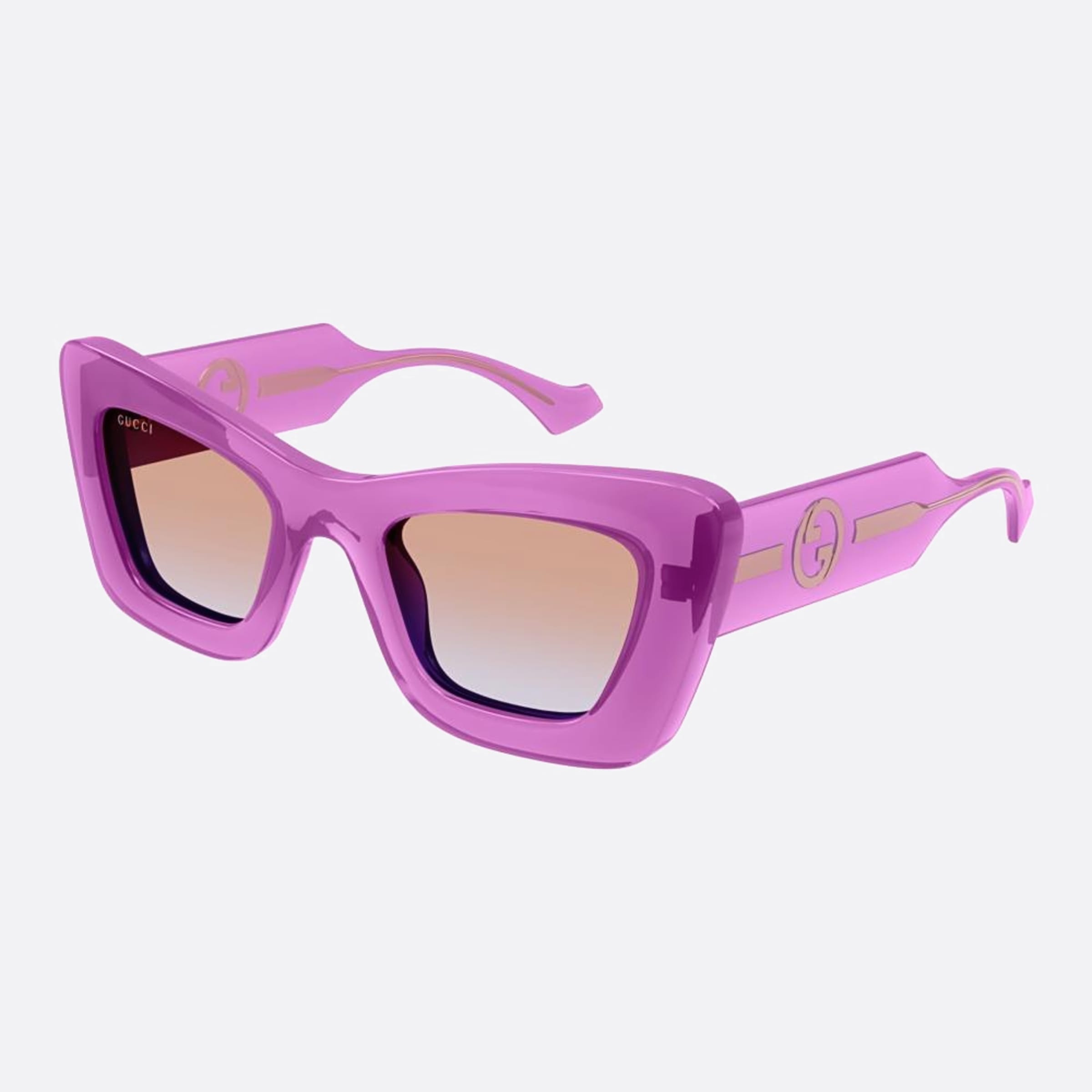 Gucci 49mm Pko Pink Butterfly Woman Sunglasses - Side View