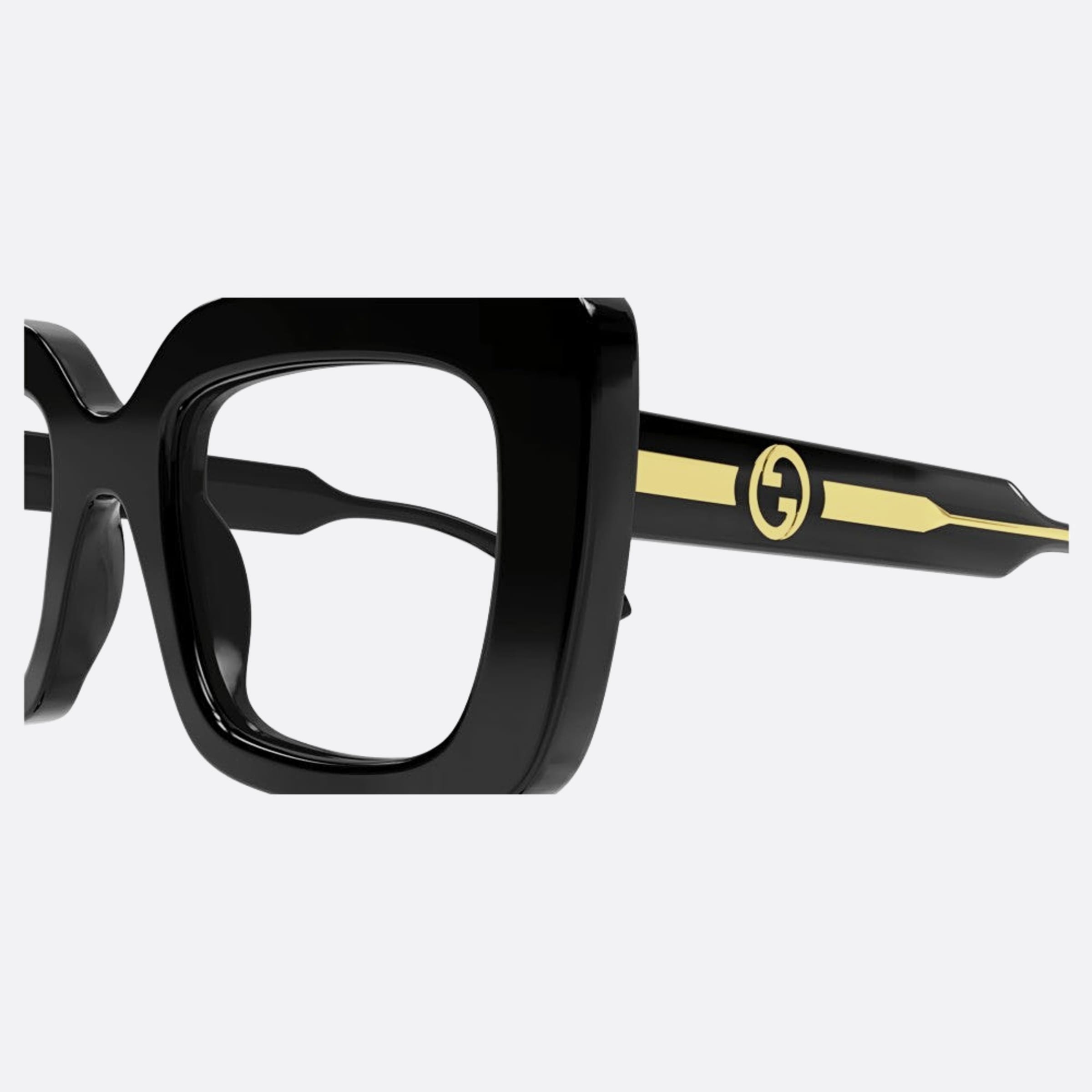 Gucci 49mm Black Squared Woman Eyeglasses - Detail View
