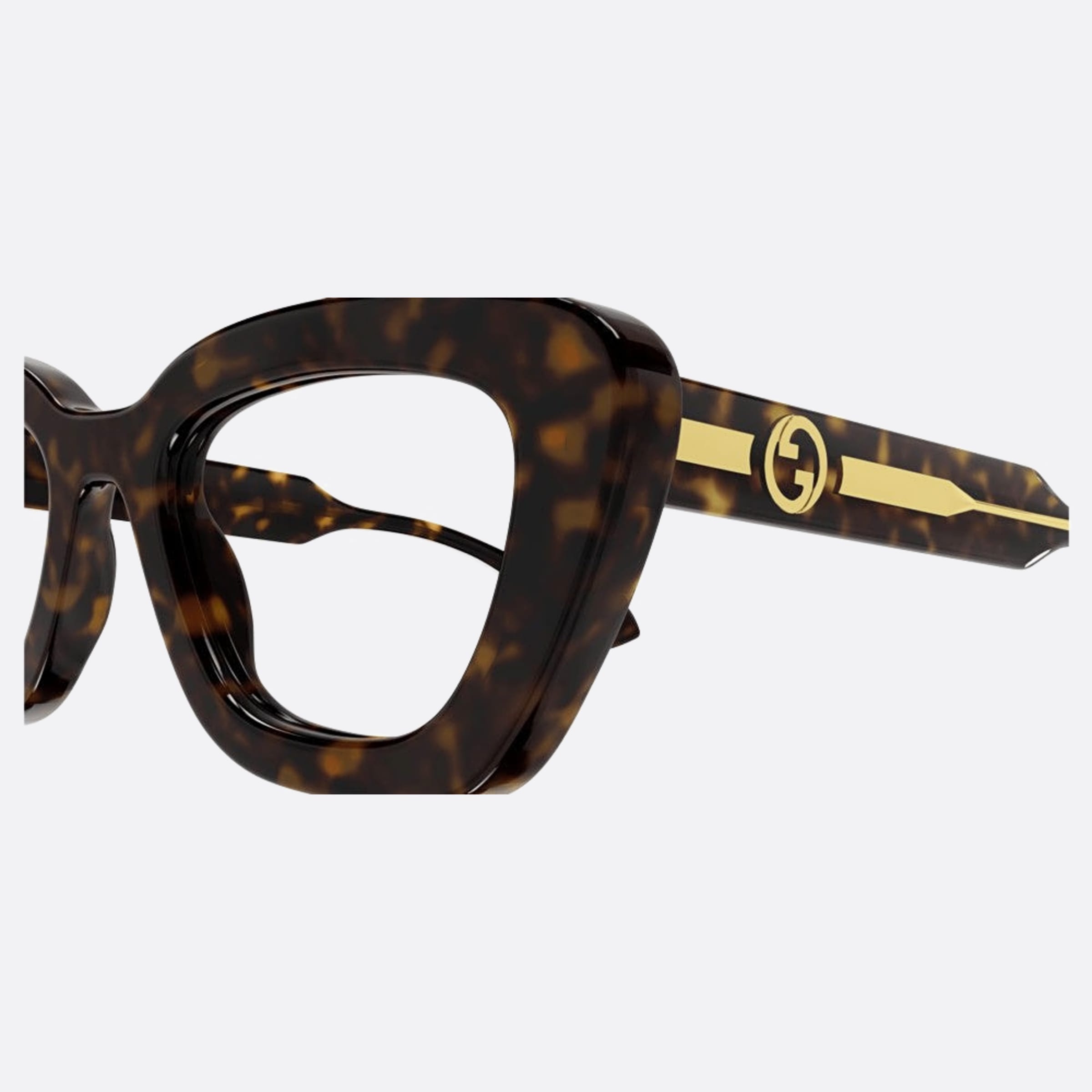 Gucci 50mm Havana Cat Eye Woman Eyeglasses - Detail View