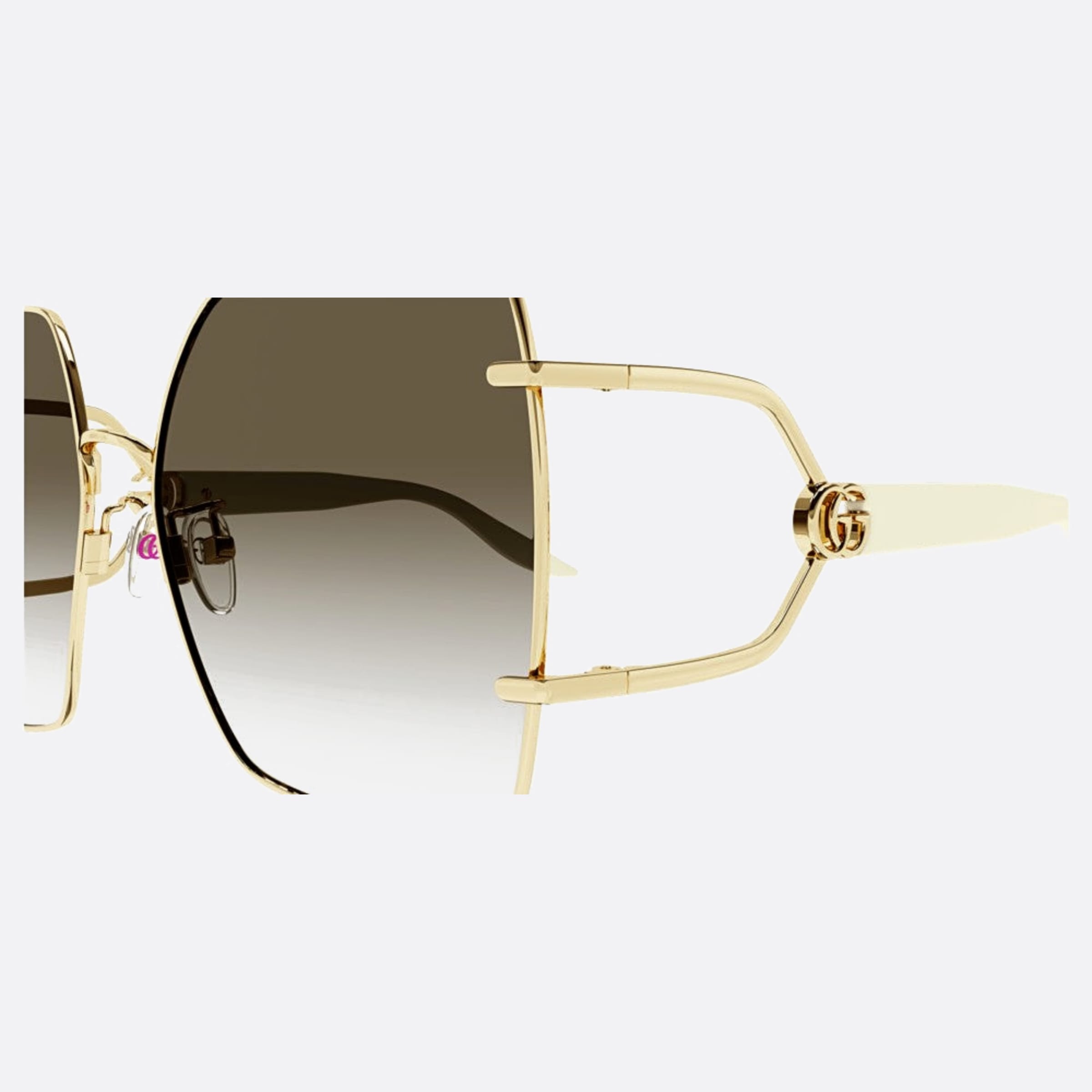 Gucci 62mm Gold Oversize Woman Sunglasses - Lifestyle Shot