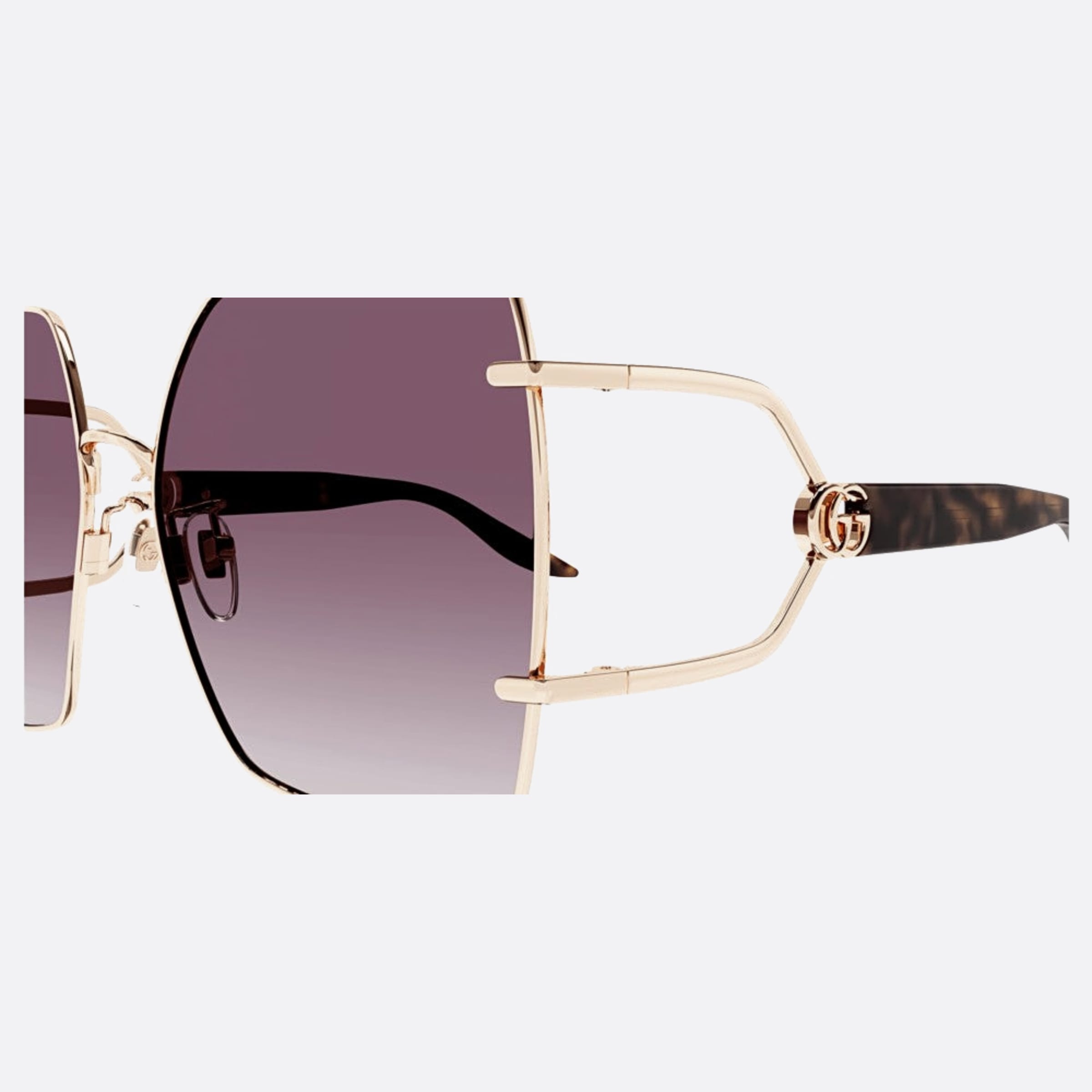 Gucci 61mm Gg1564sa Gold Oversize Woman Sunglasses - Detail View