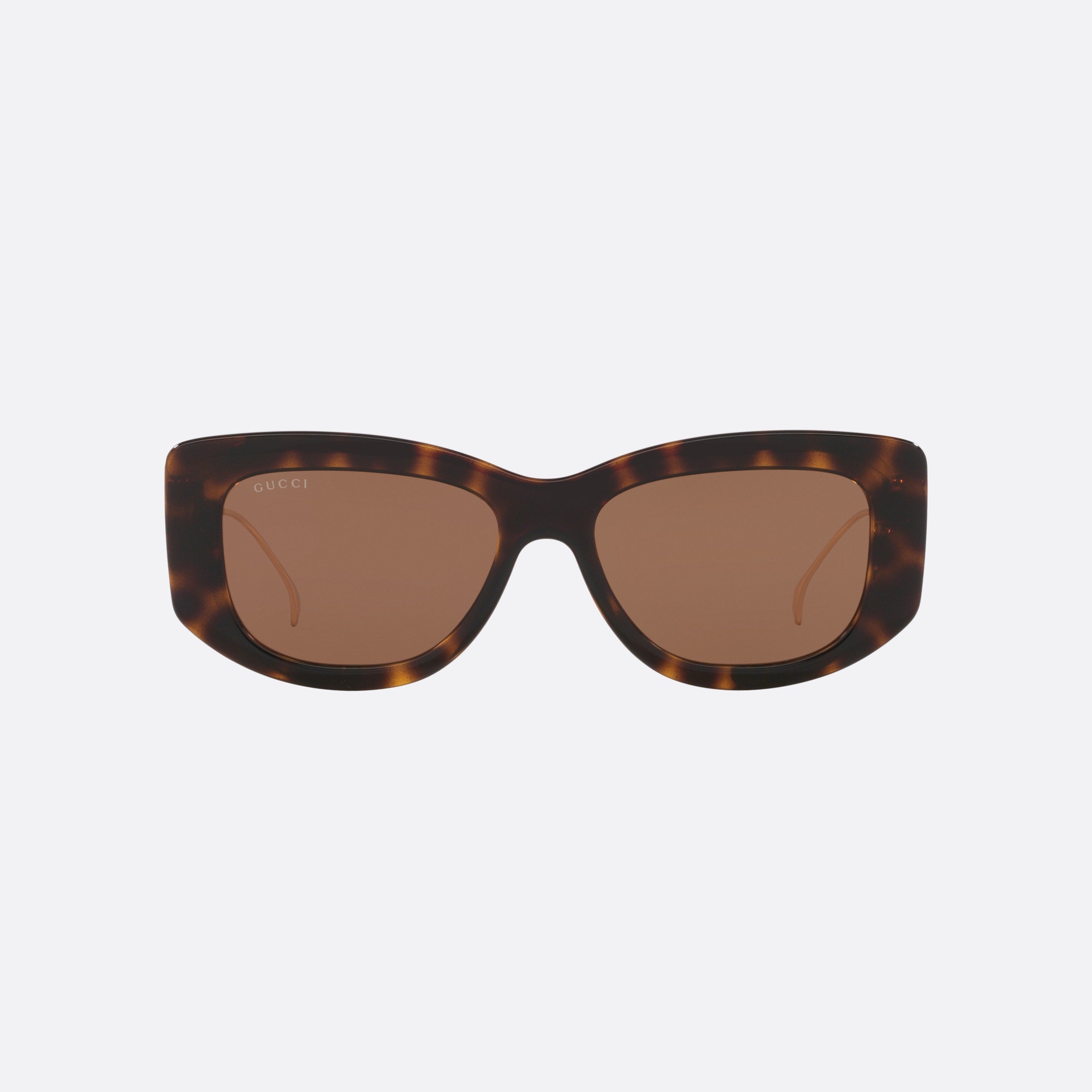 Gucci 55mm Bre Tortoise Rectangle Woman Sunglasses - Side View