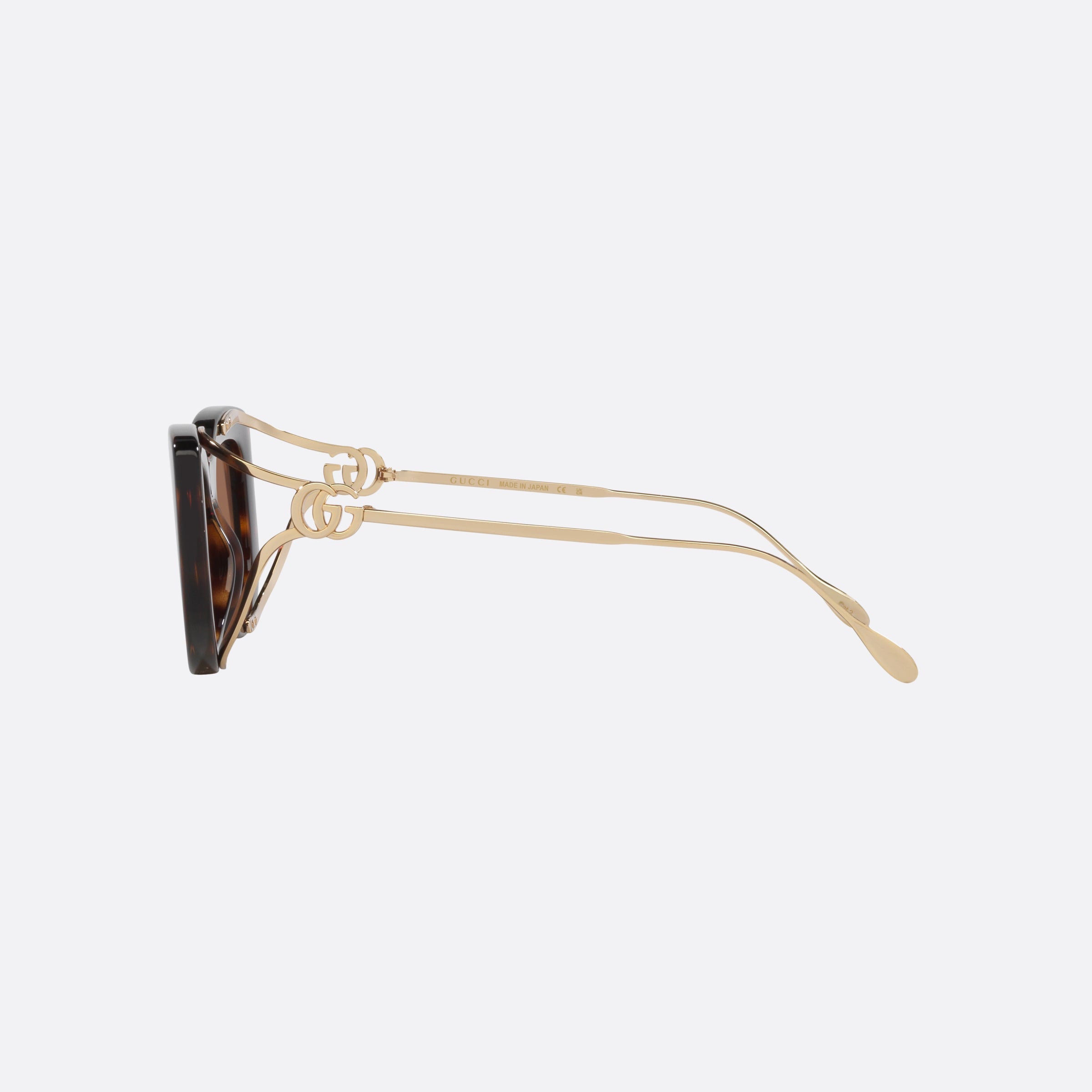 Gucci 55mm Bre Tortoise Rectangle Woman Sunglasses - Detail View