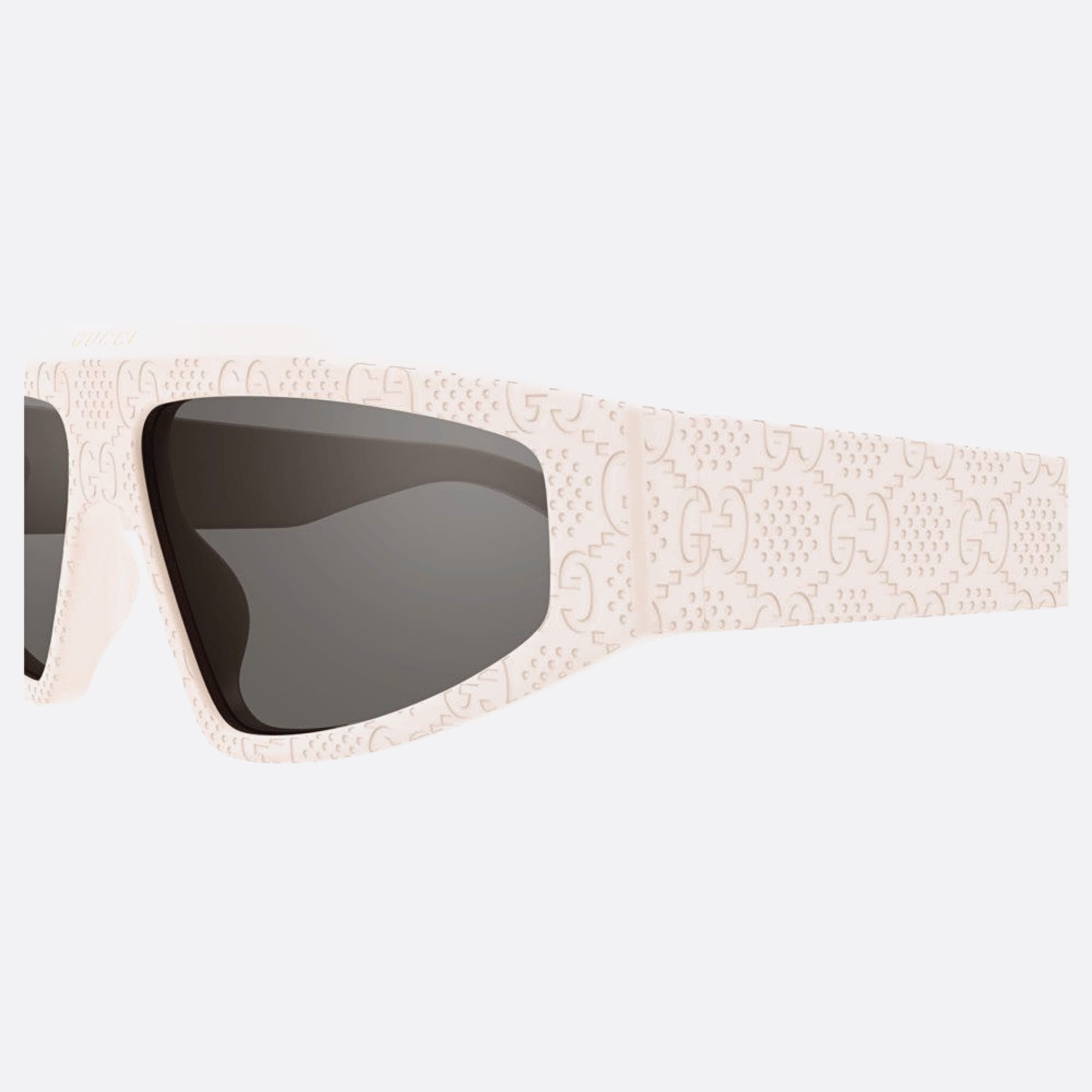 Gucci 58mm White Squared Man Sunglasses - Detail View