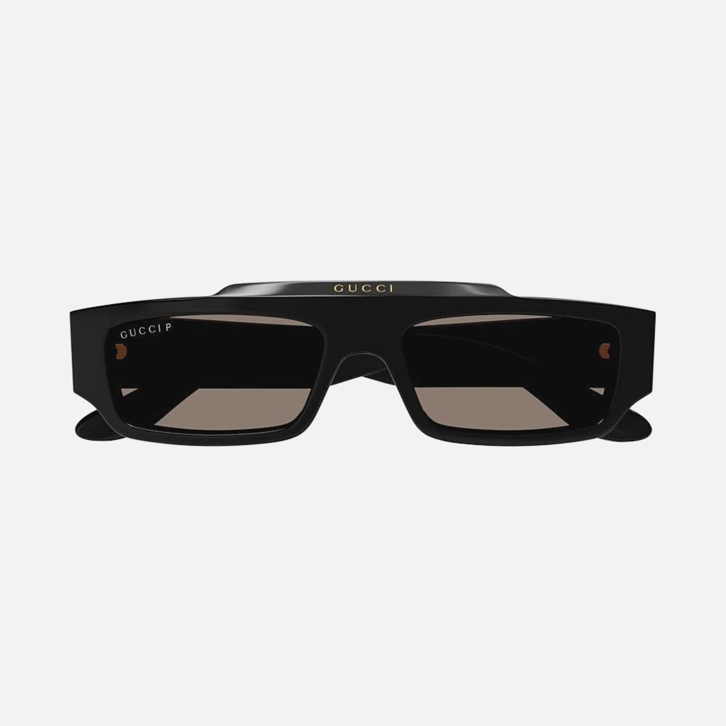 Gucci 55mm Grey Squared Polarized Man Sunglasses - Detail View