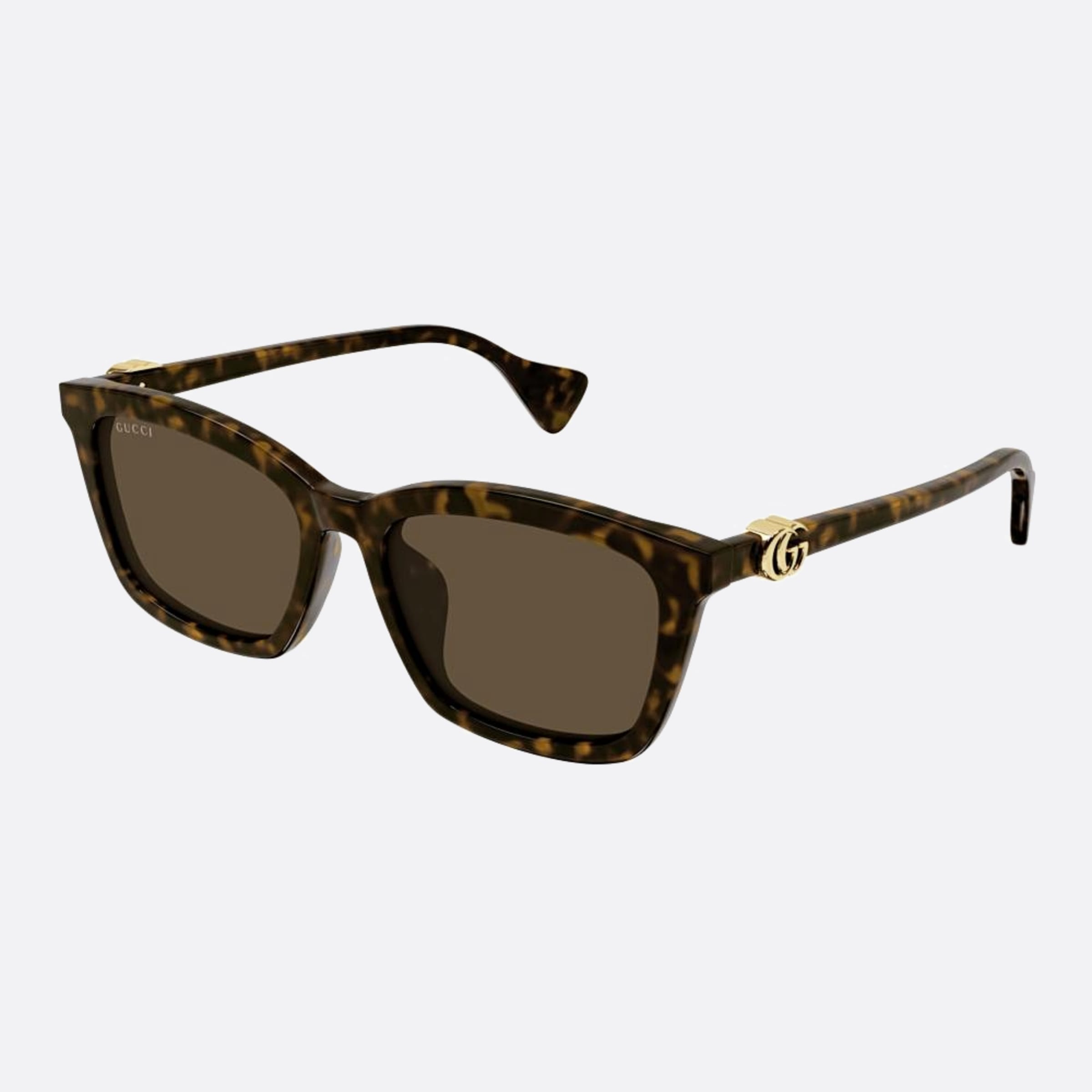 Gucci 55mm Gg1596sk Havana Squared Woman Sunglasses - Side View
