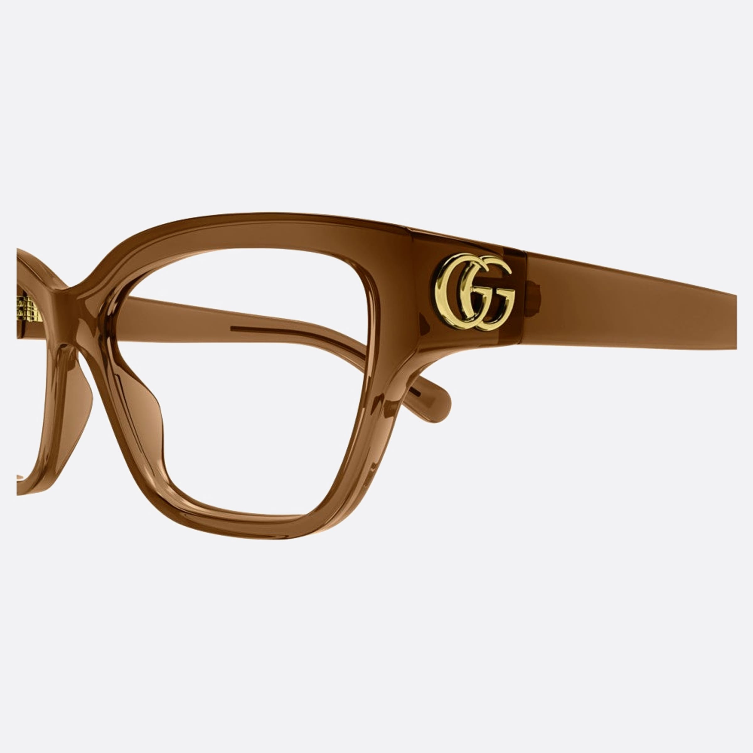 Gucci 53mm Brown Cat Eye Woman Eyeglasses - Detail View