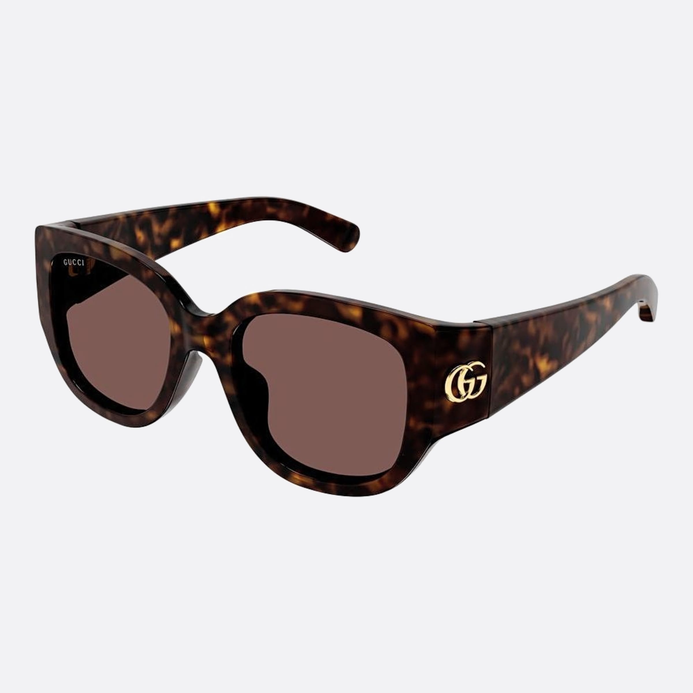 Gucci 52mm Gg1599sa Havana Round Woman Sunglasses - Side View