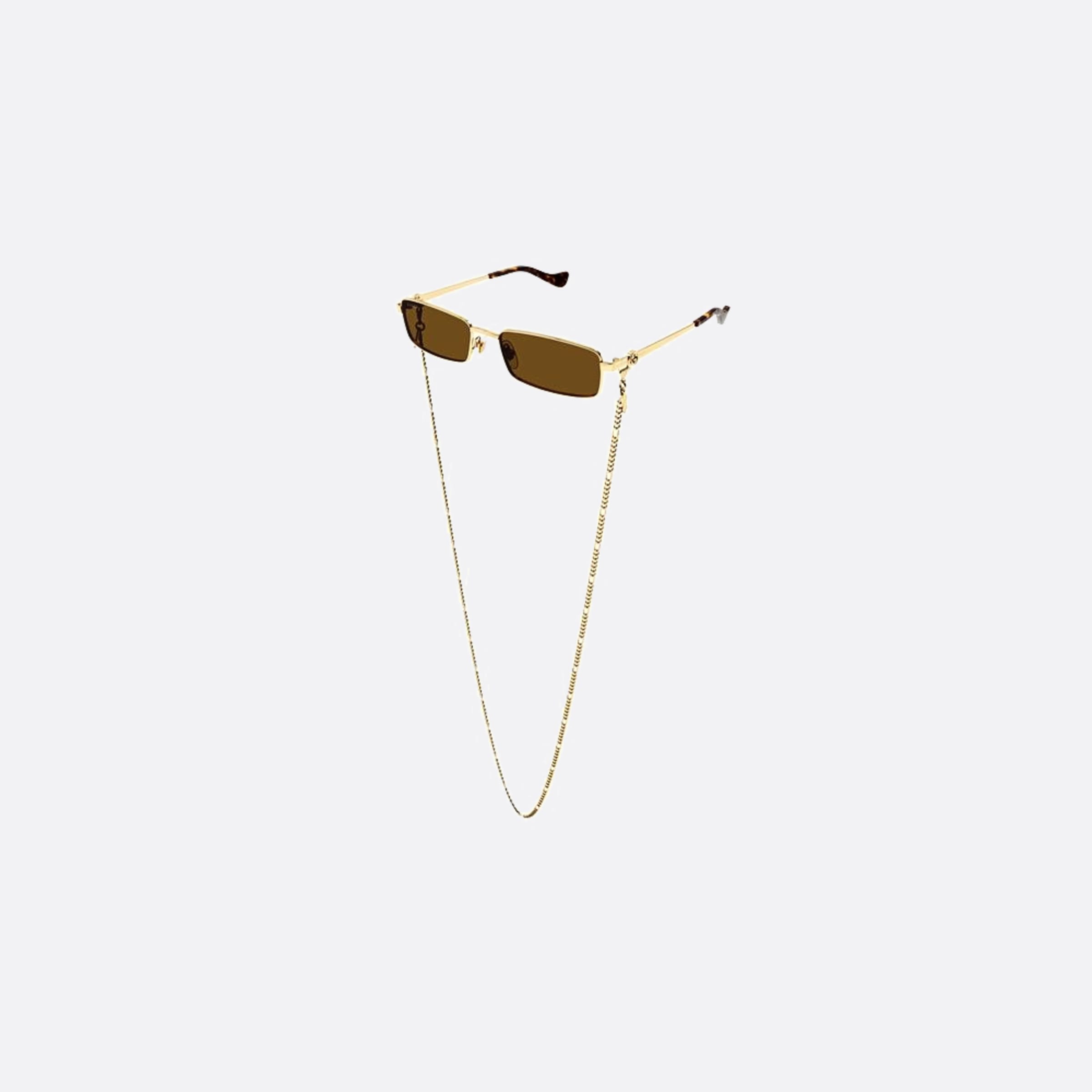 Gucci 56mm Ase Gold Squared Woman Sunglasses - Detail View