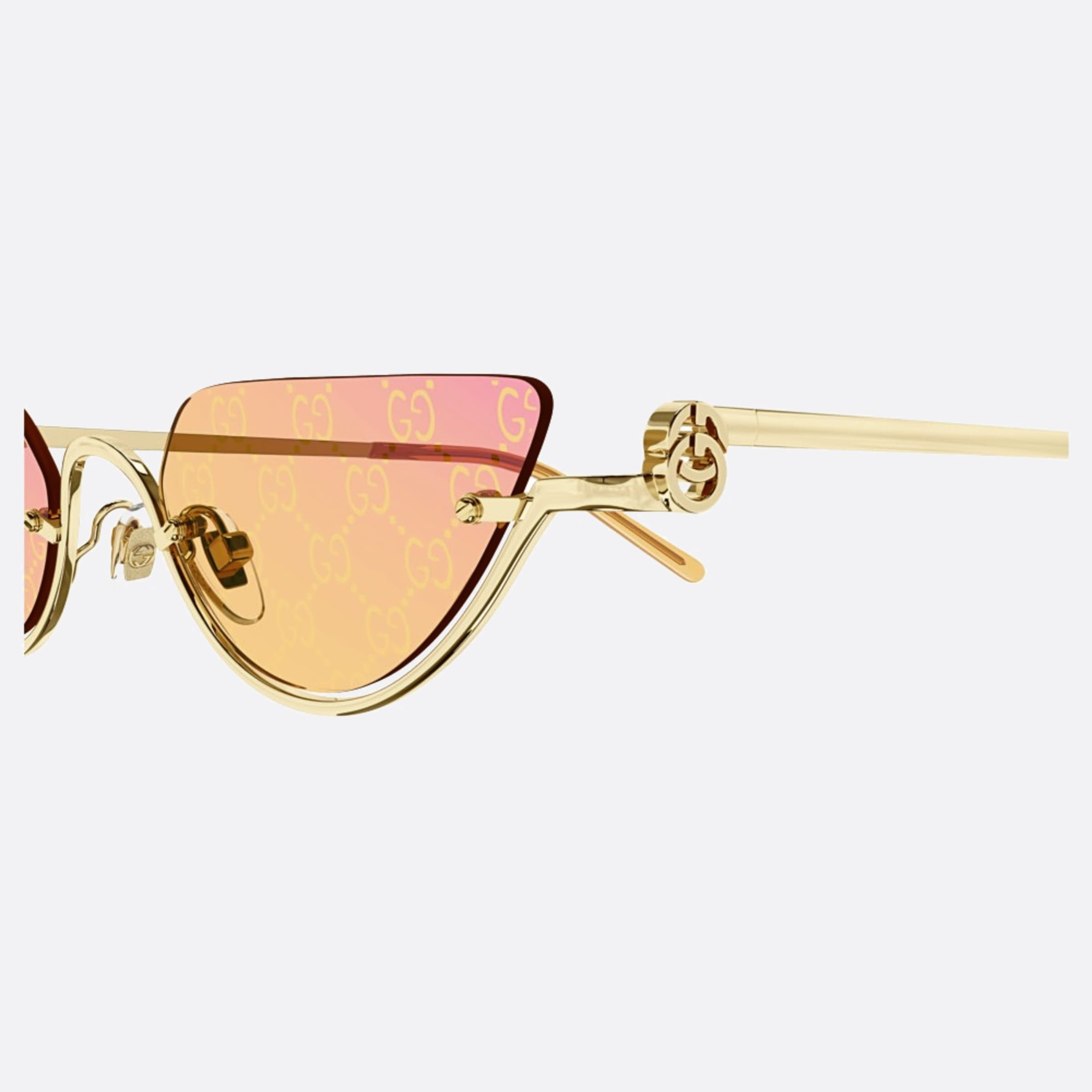 Gucci 53mm Gold Cat Eye Woman Sunglasses - Detail View