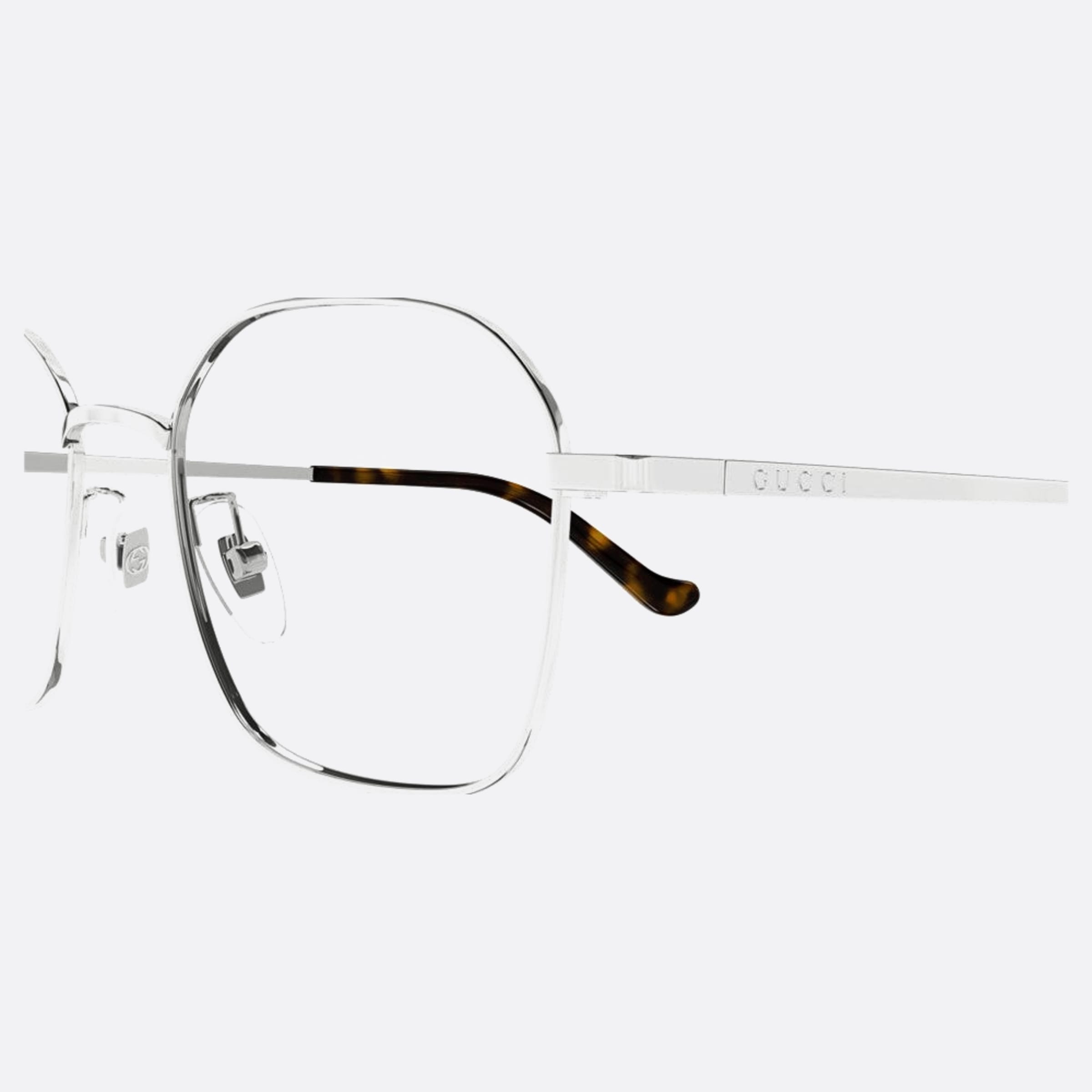 Gucci 50mm Gg1611oa Silver Round Unisex Eyeglasses - Detail View