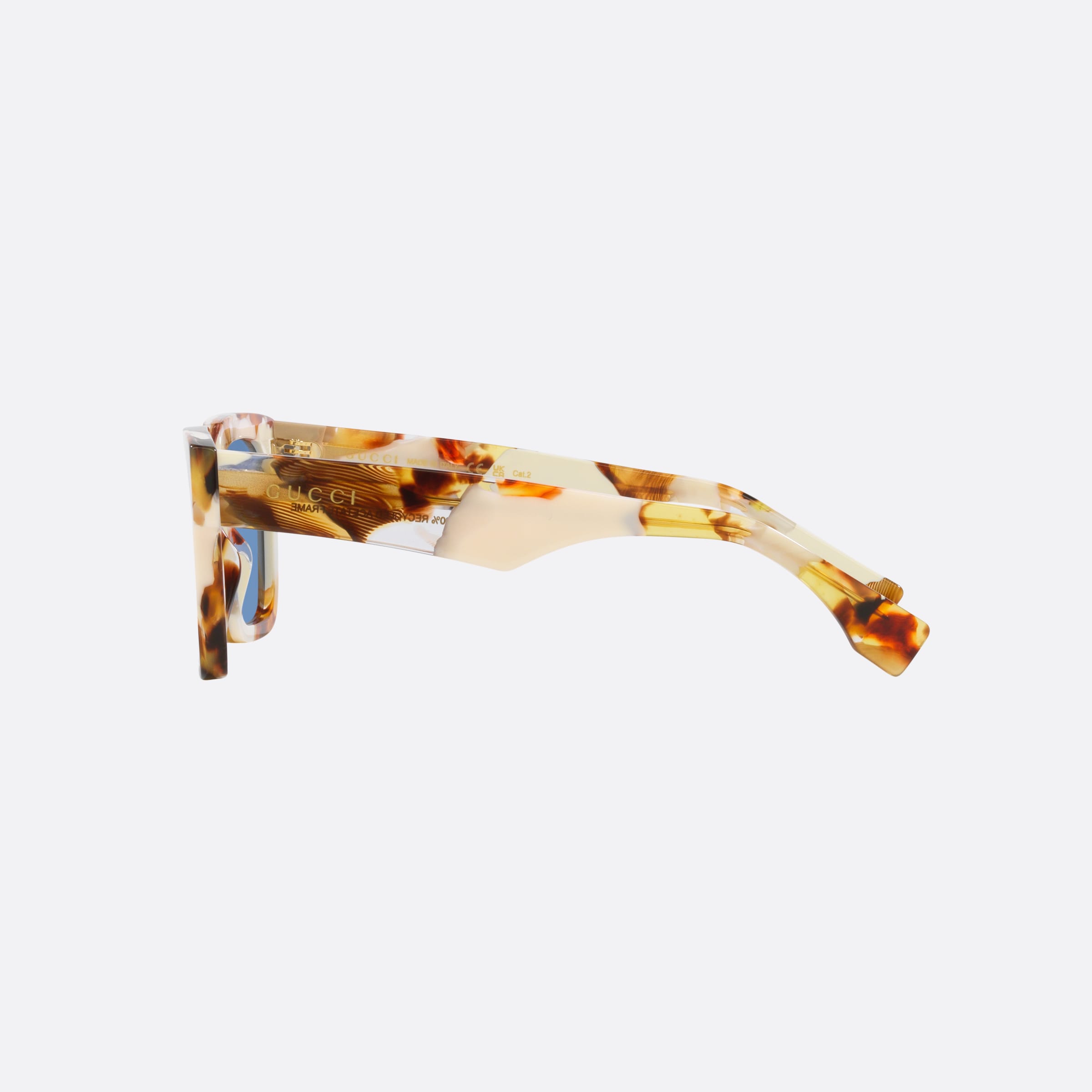 Gucci 54mm Tortoise Rectangle Man Sunglasses - Detail View