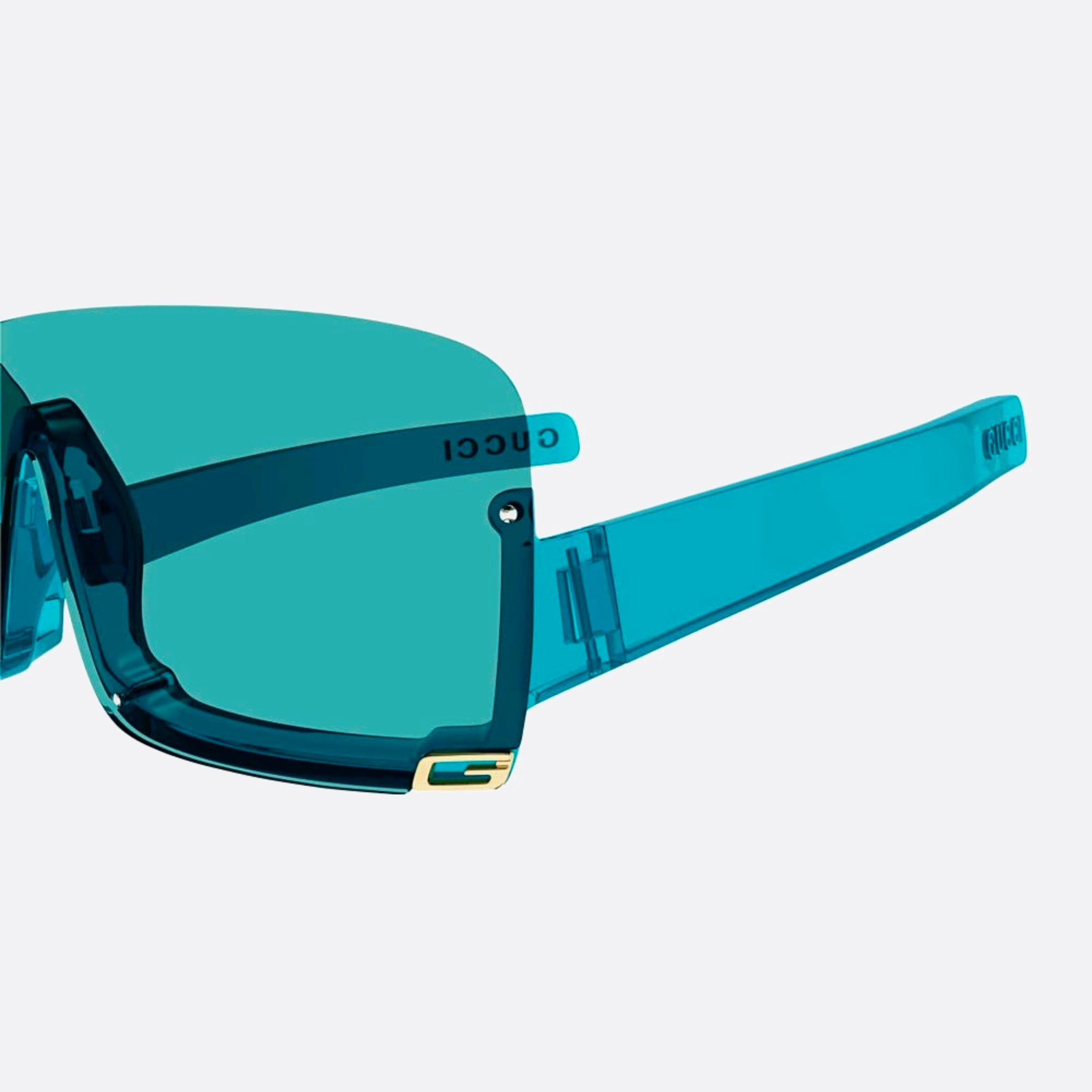 Gucci 99mm Blue Shield Women Sunglasses - Detail View