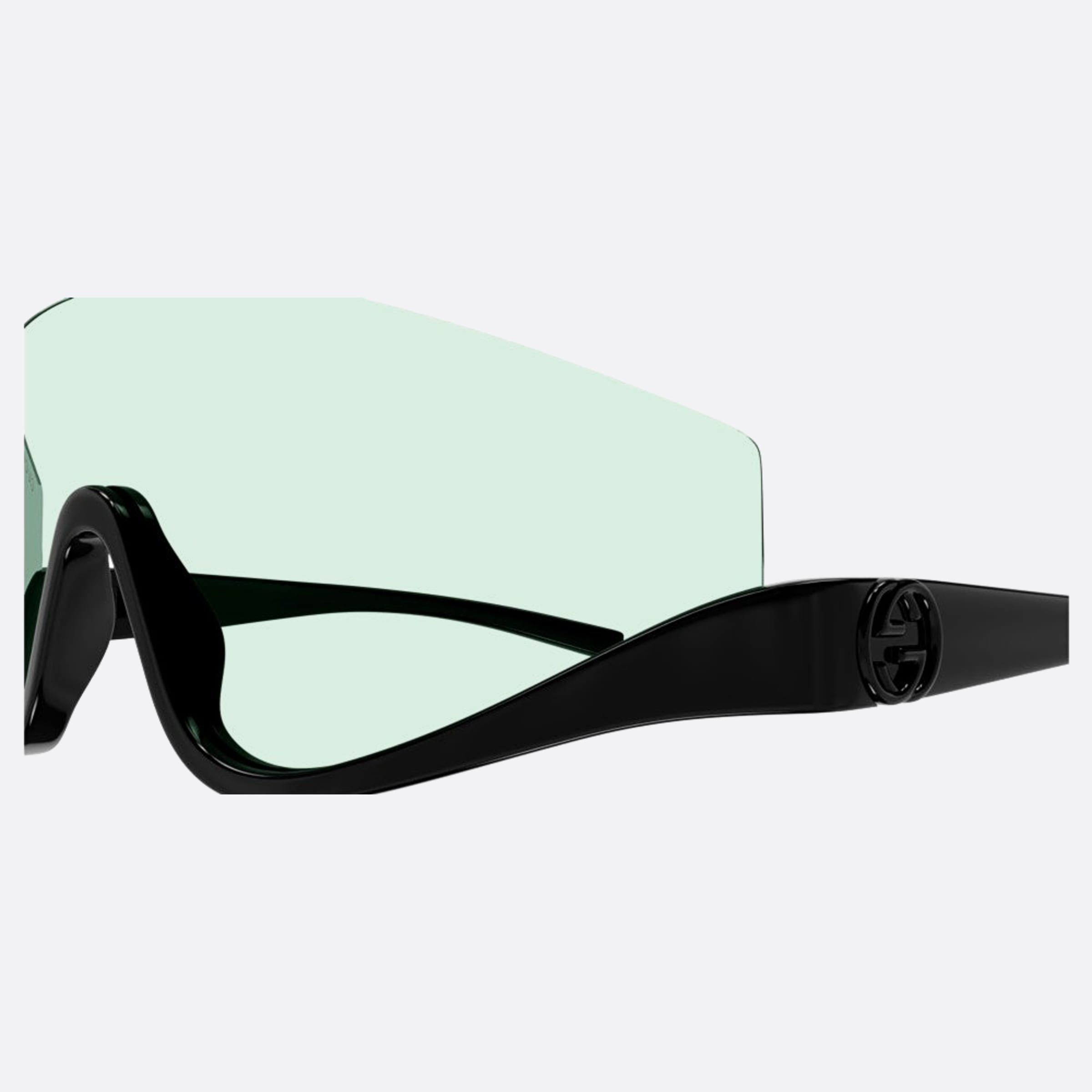 Gucci 99mm Black Shield Woman Sunglasses - Lifestyle Shot