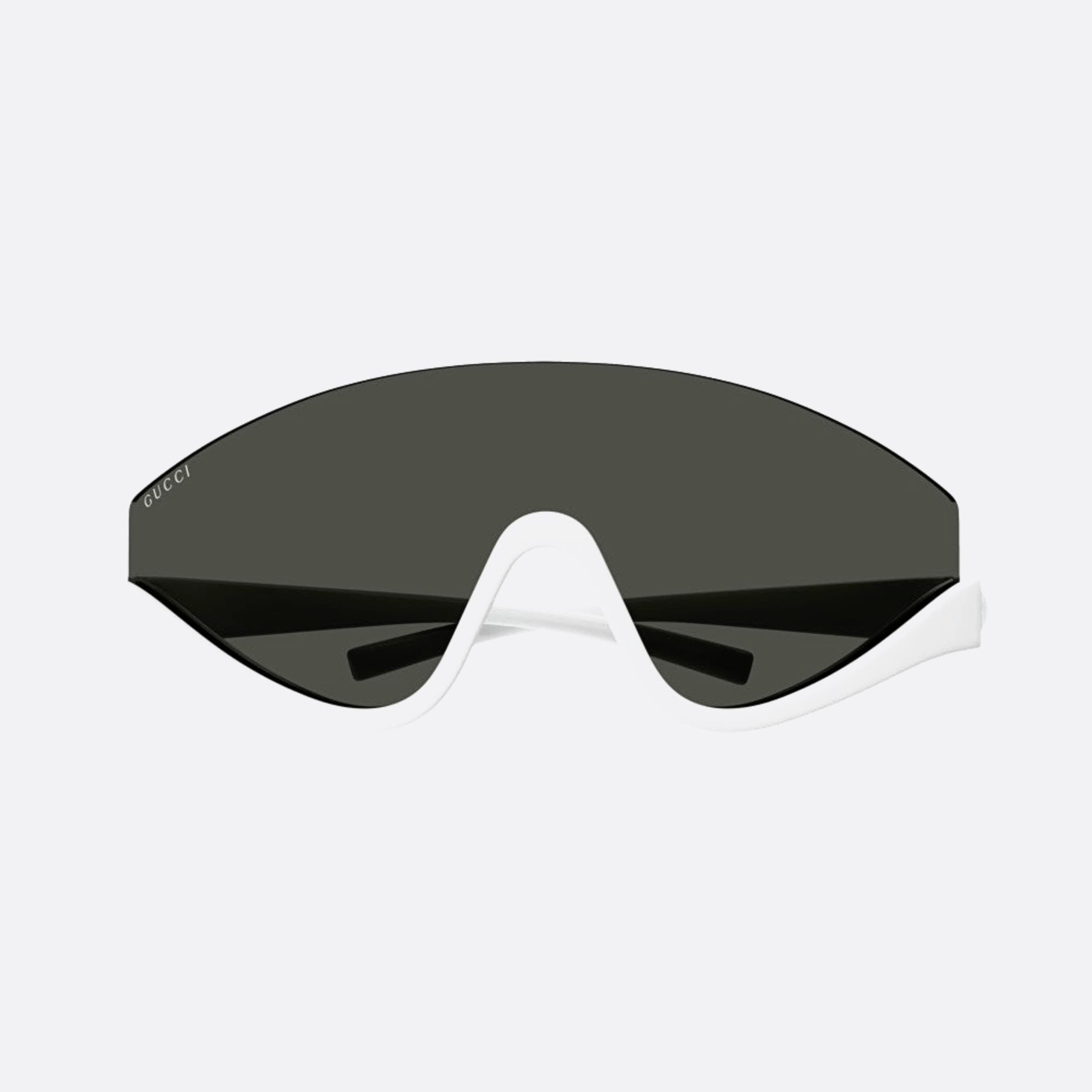 Gucci 99mm White Shield Woman Sunglasses - Detail View