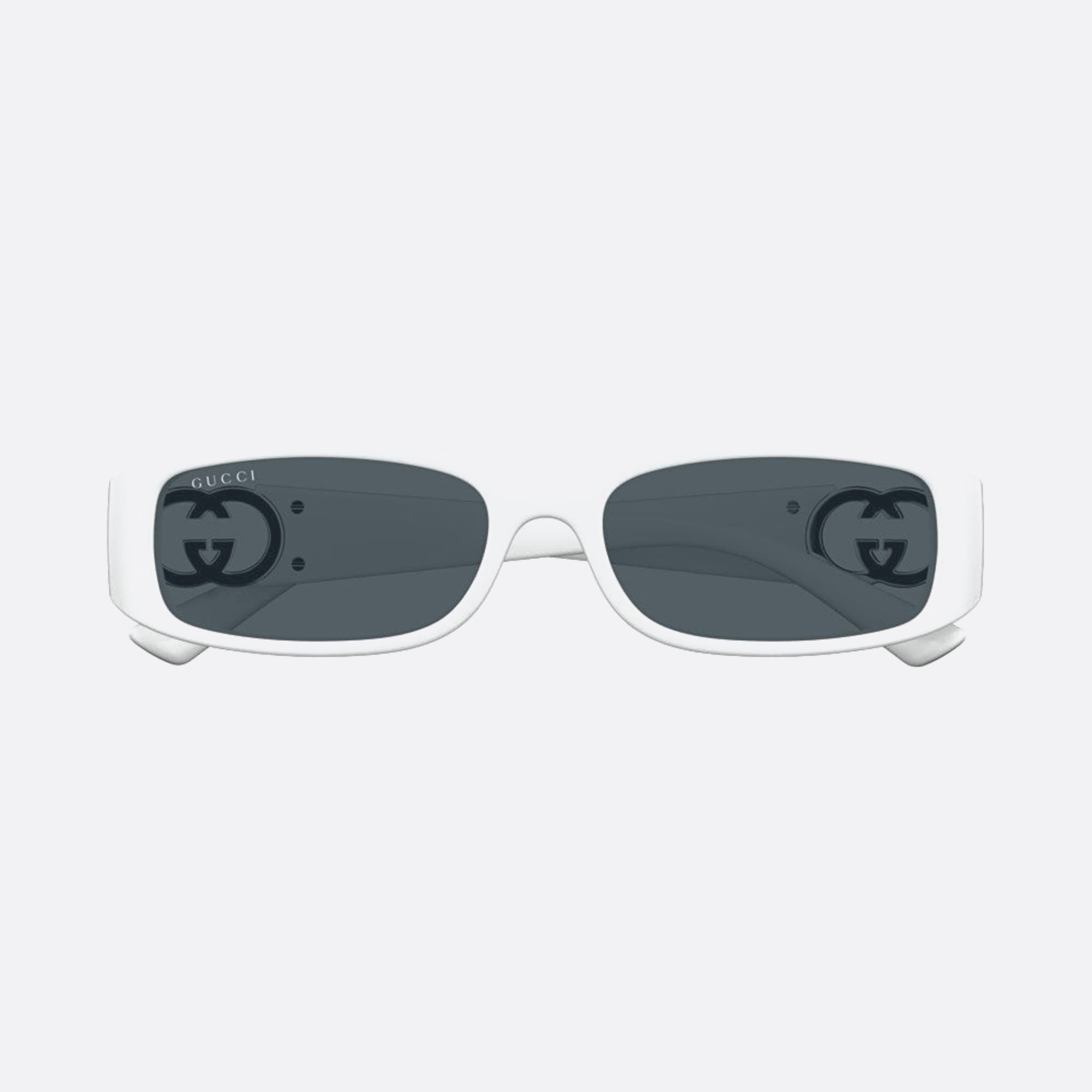Gucci 54mm Wsg White Rectangle Woman Sunglasses - Detail View