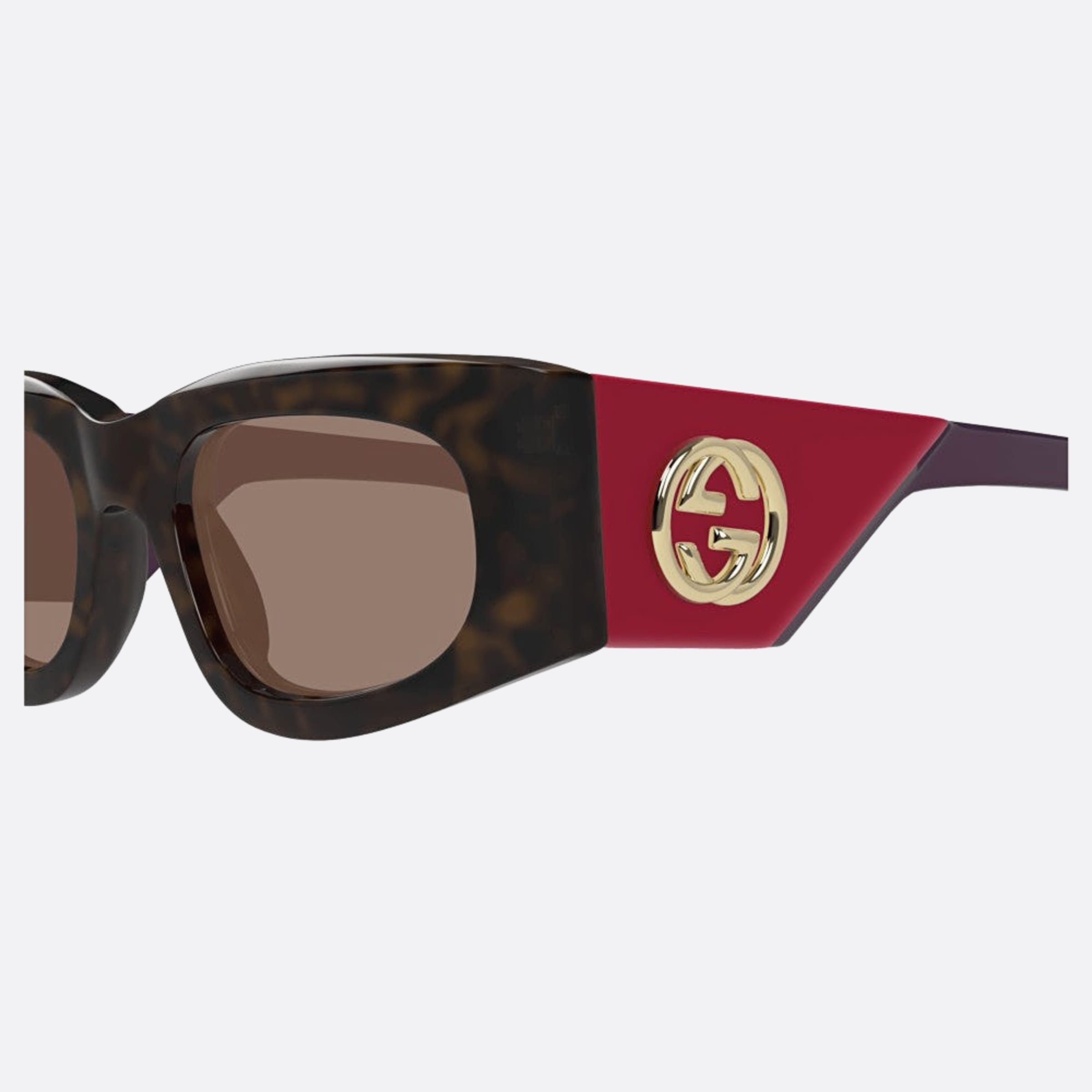Gucci 51mm Rhb Havana Squared Woman Sunglasses - Detail View